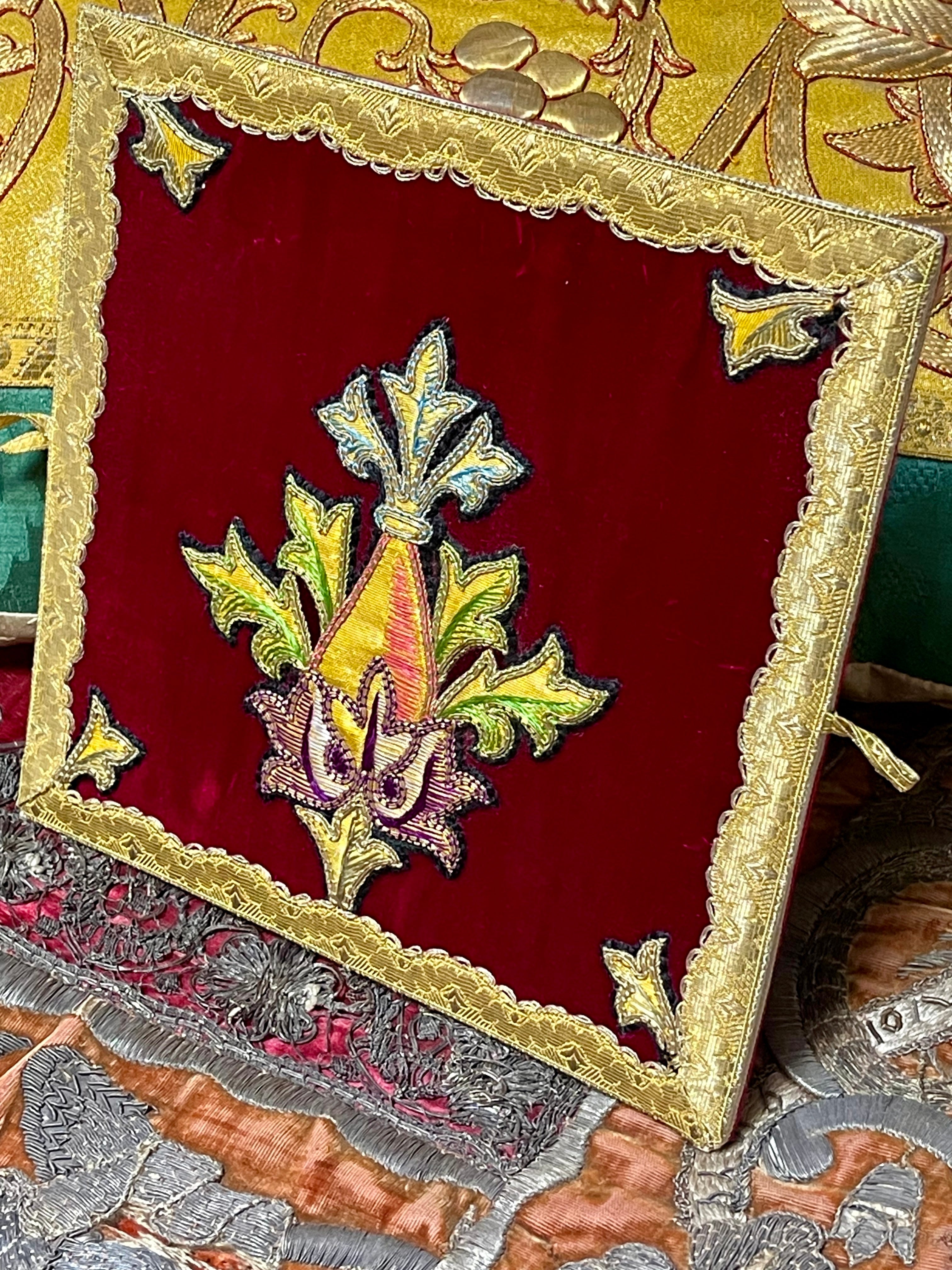 Antique Ecclesiastic Velvet Bourse