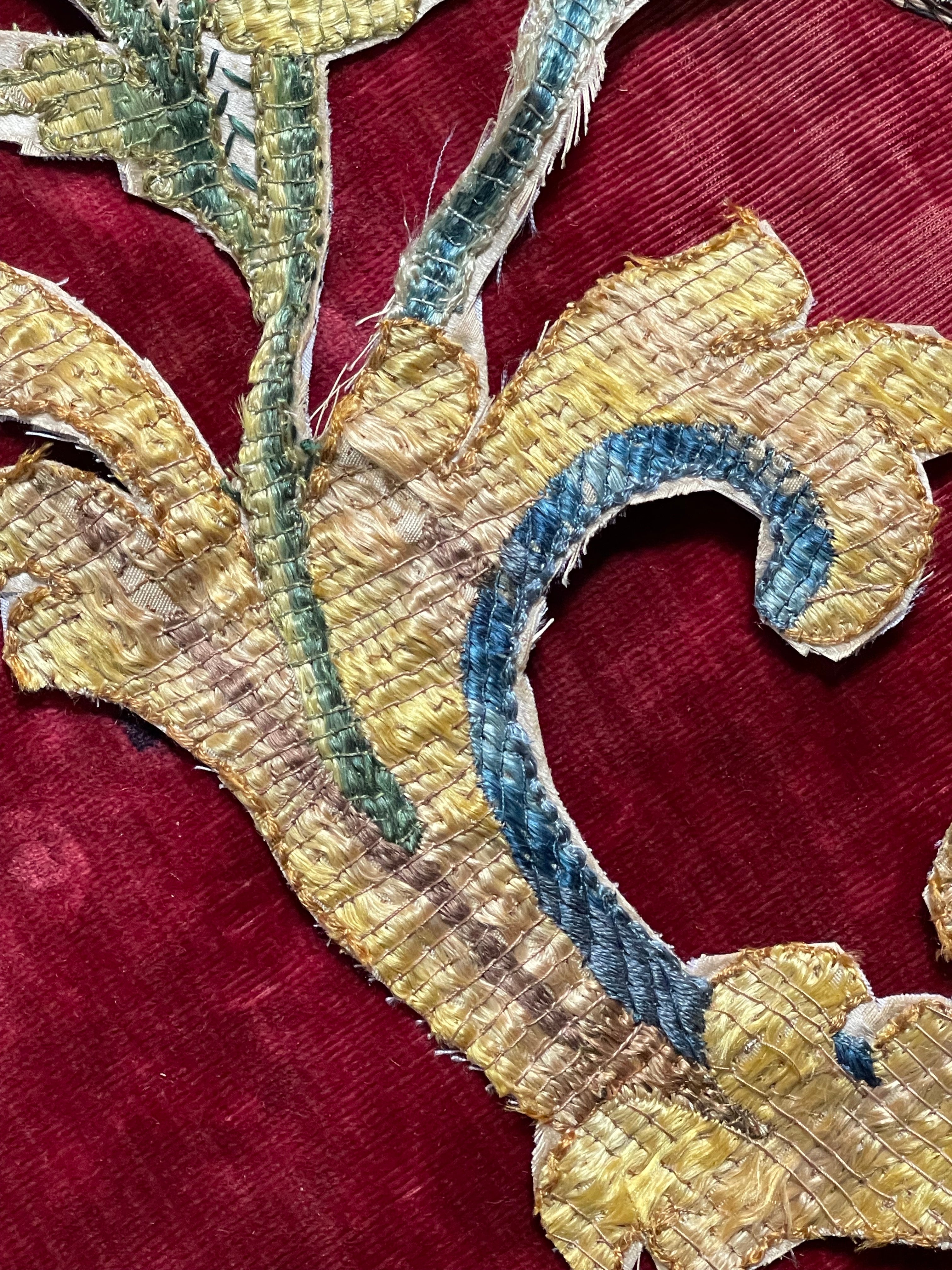18th Century Embroidered Floral Slip