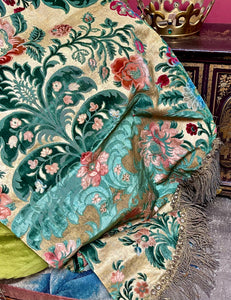 Antique Genoa Velvet Panel Jardiniere Deign