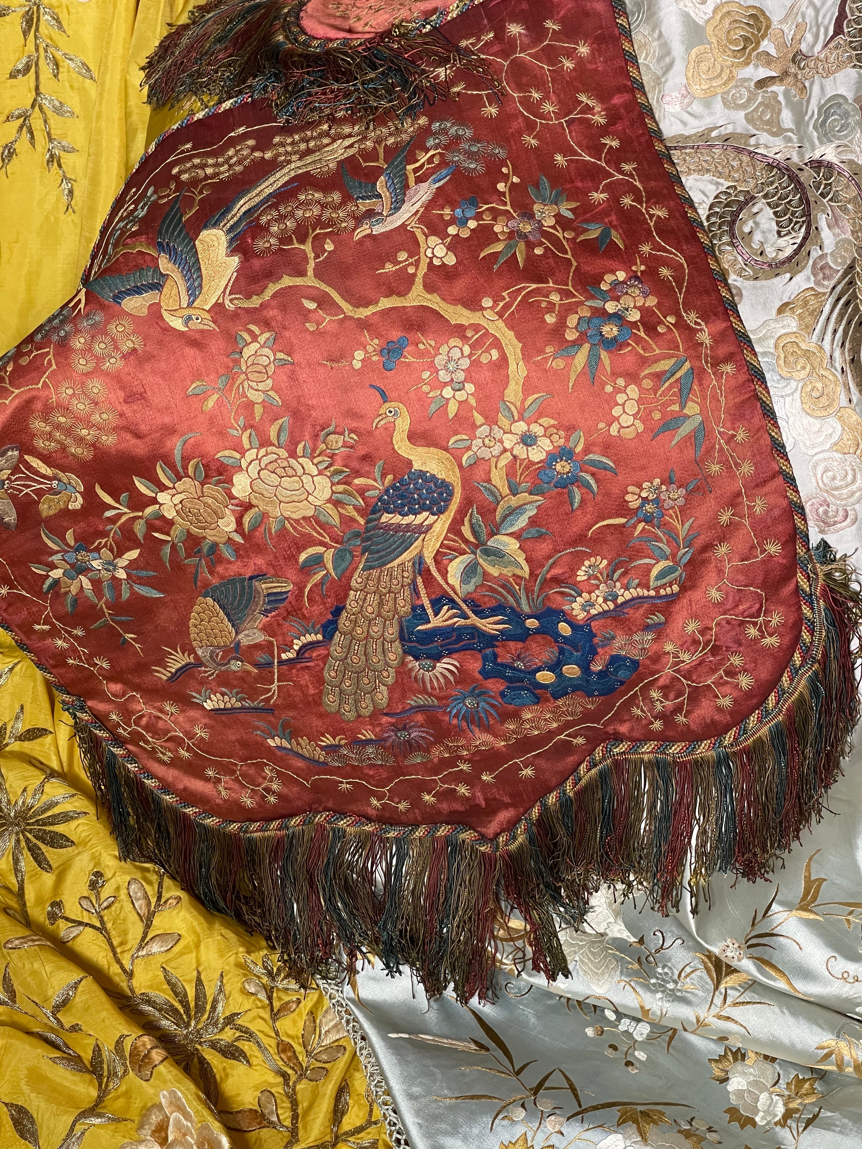 Antique Chinese Silk Embroidery Banners