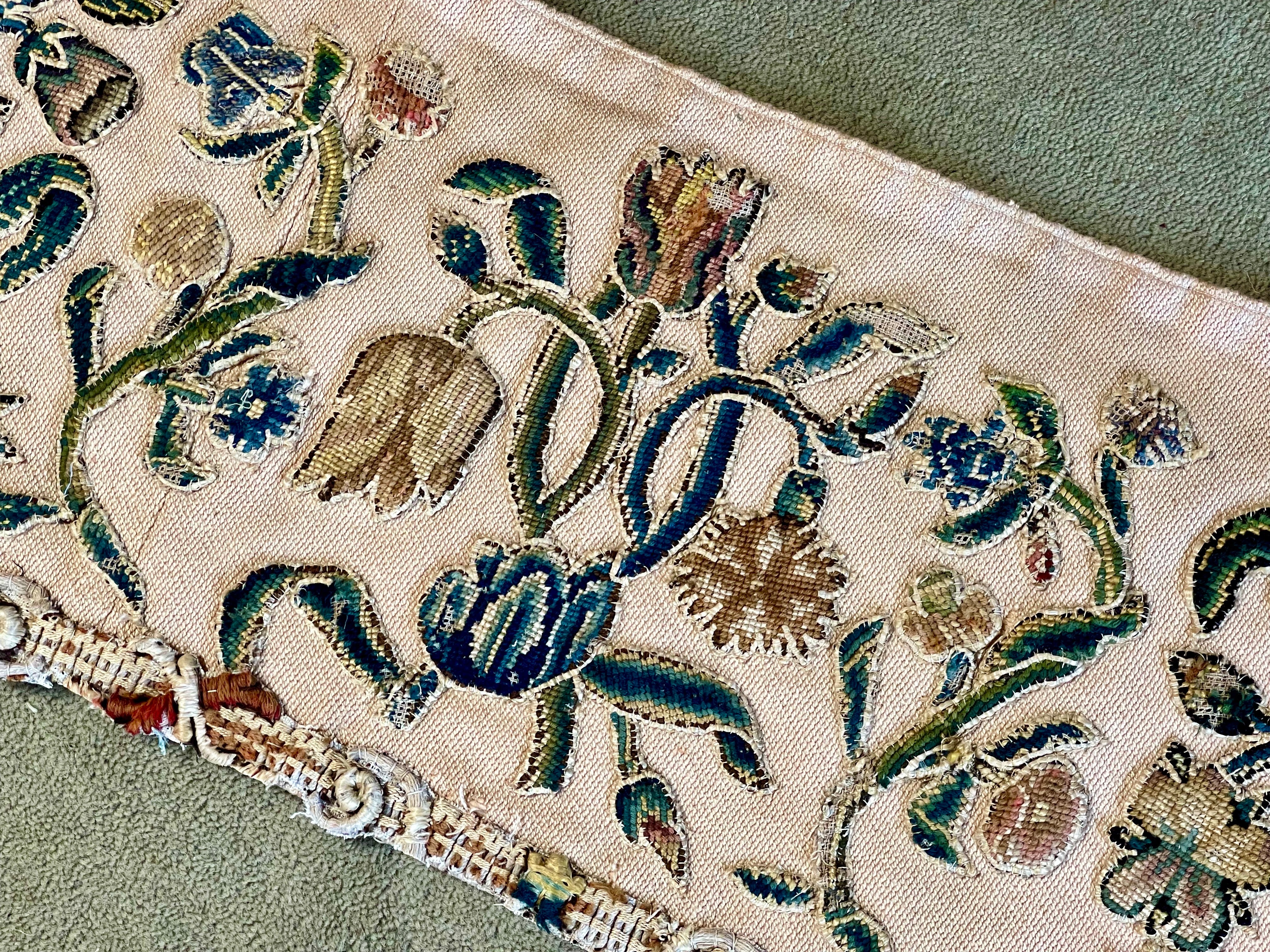 18th Century English Crewelwork Valance