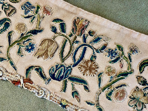 18th Century English Crewelwork Valance