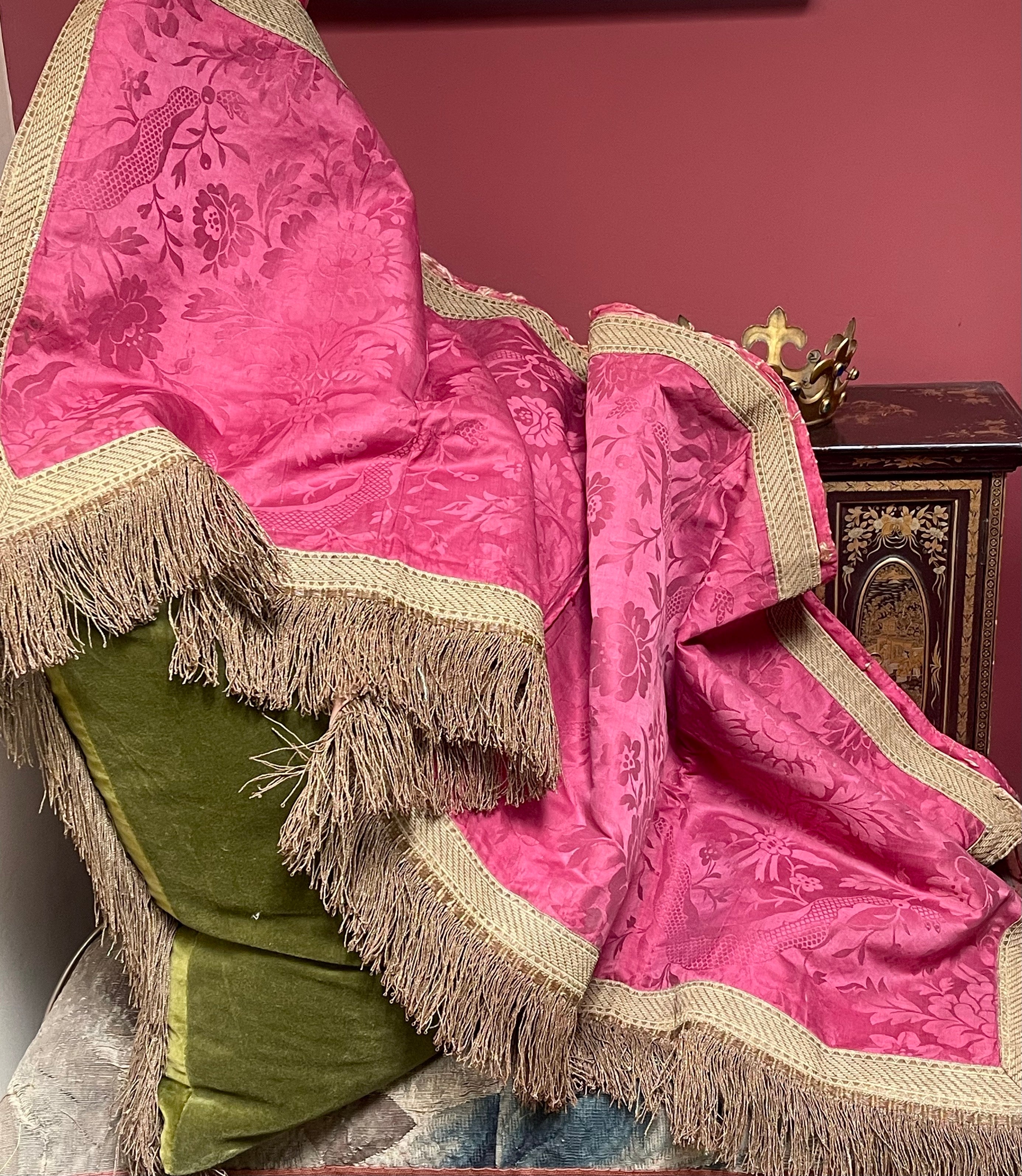 Antique Silk Damask Valance