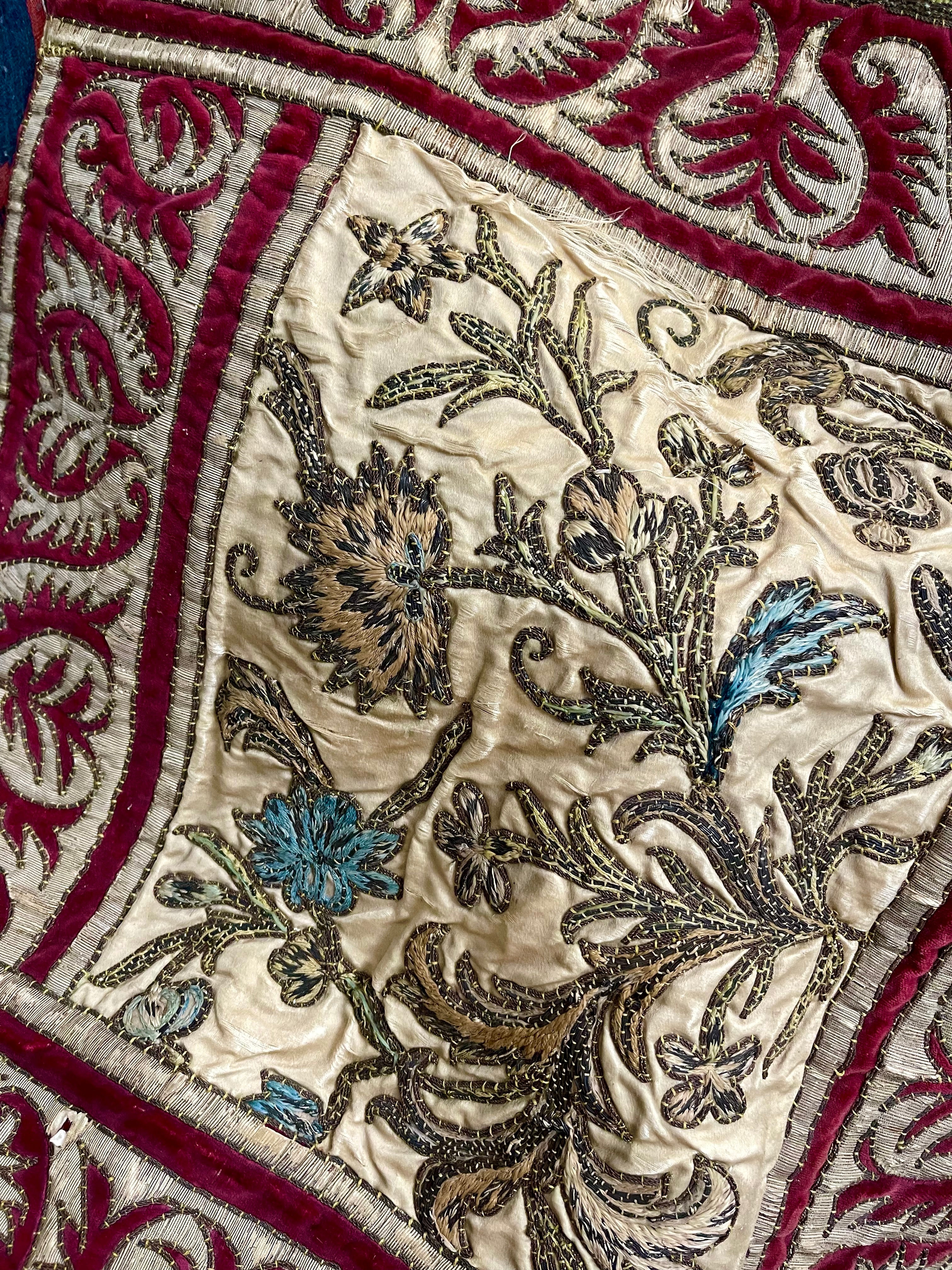 18th Century Embroidered Silk Velvet