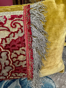 Antique Pillow 16th Century Venetian Pomegranate Panel