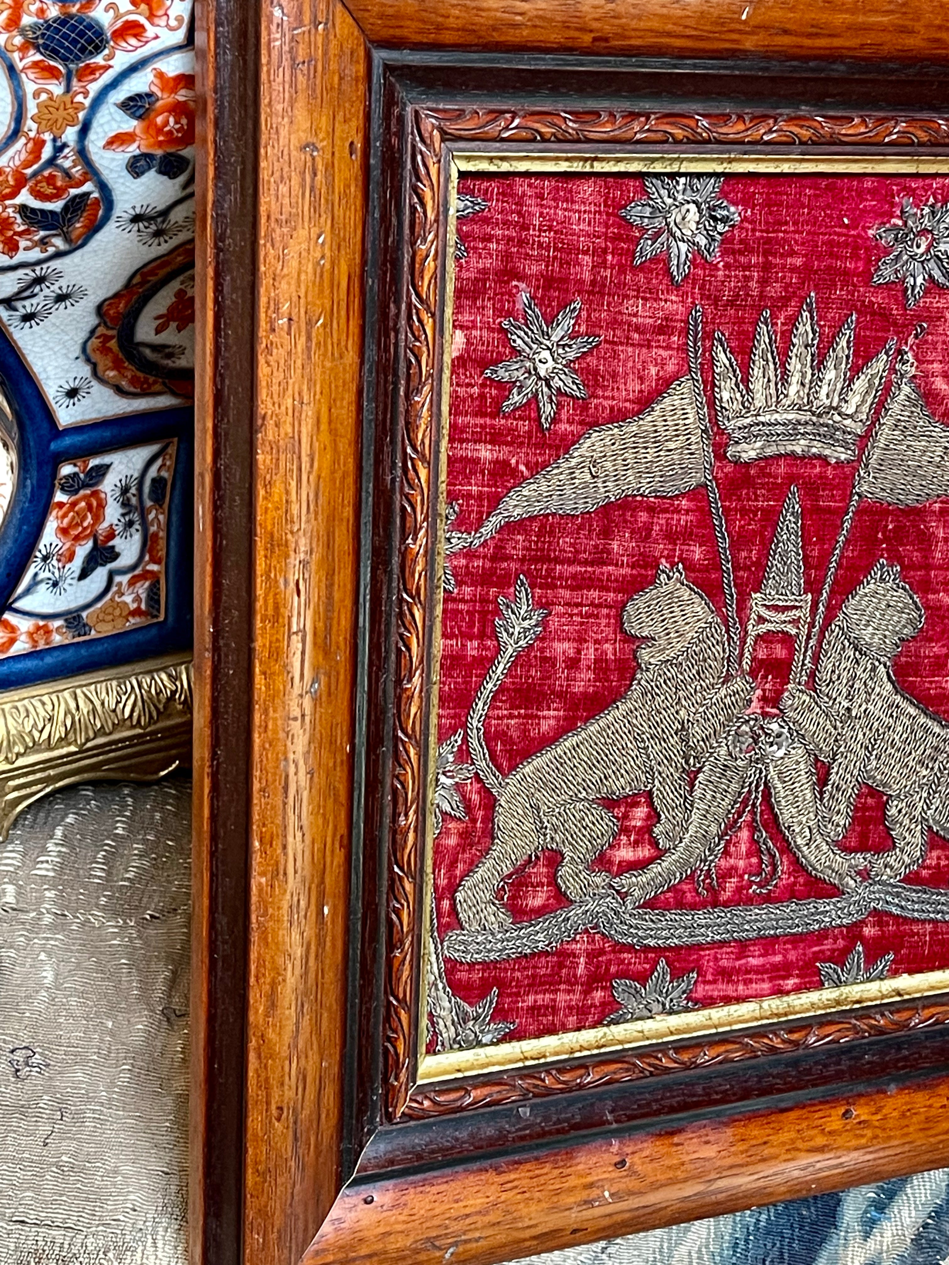 Metallic Embroidered Coat of Arms Circa 1700
