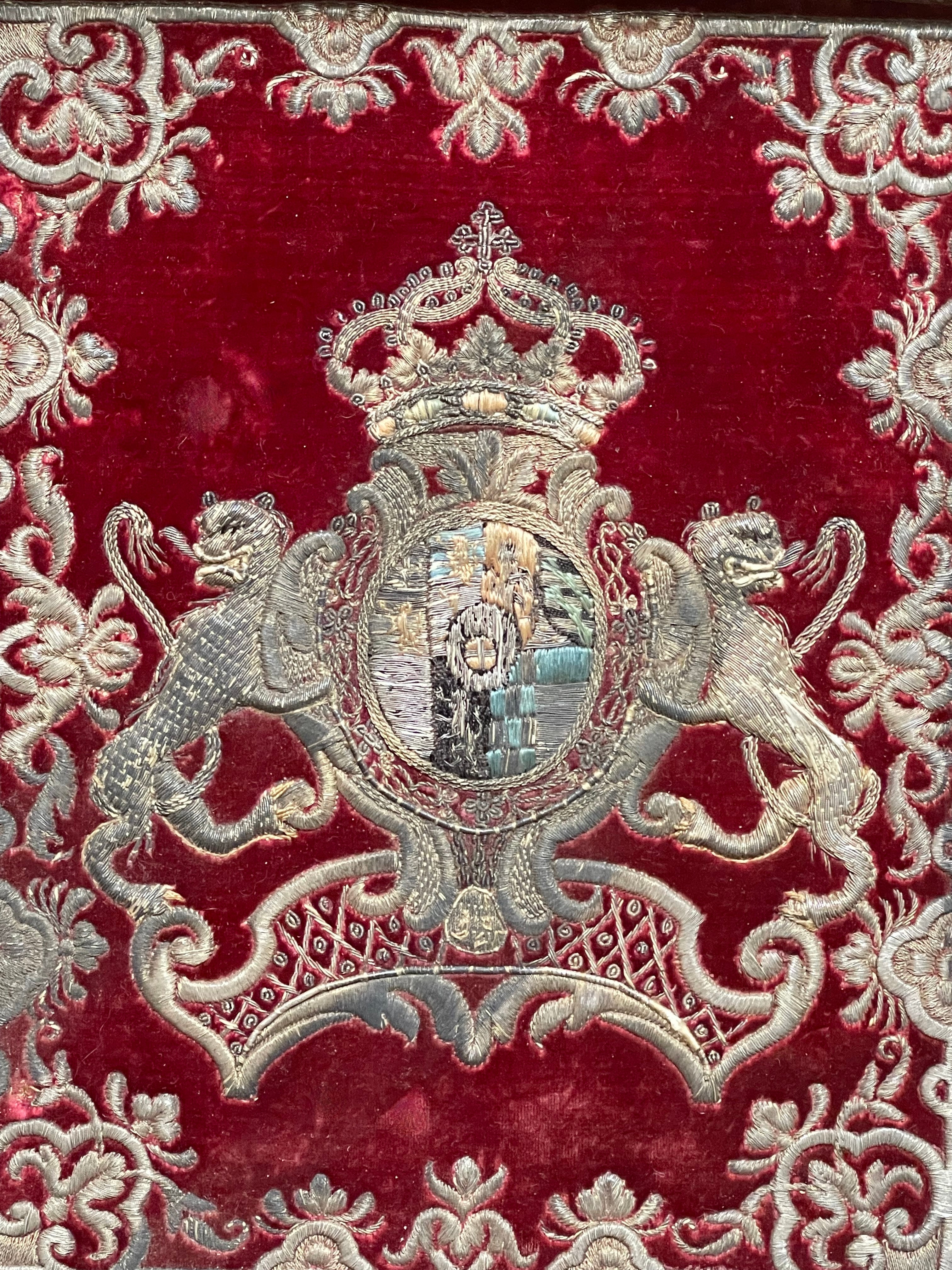 18th Century  Embroidered Coat of Arms