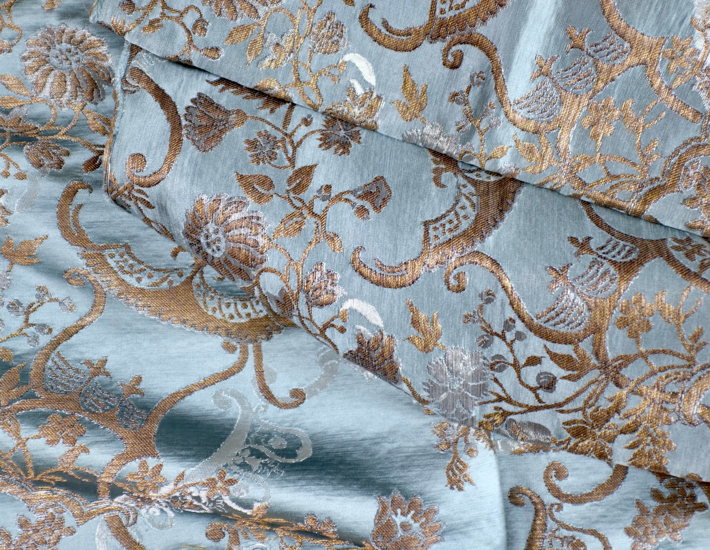 Antique  Lyon Silk Brocade French Chinoiserie