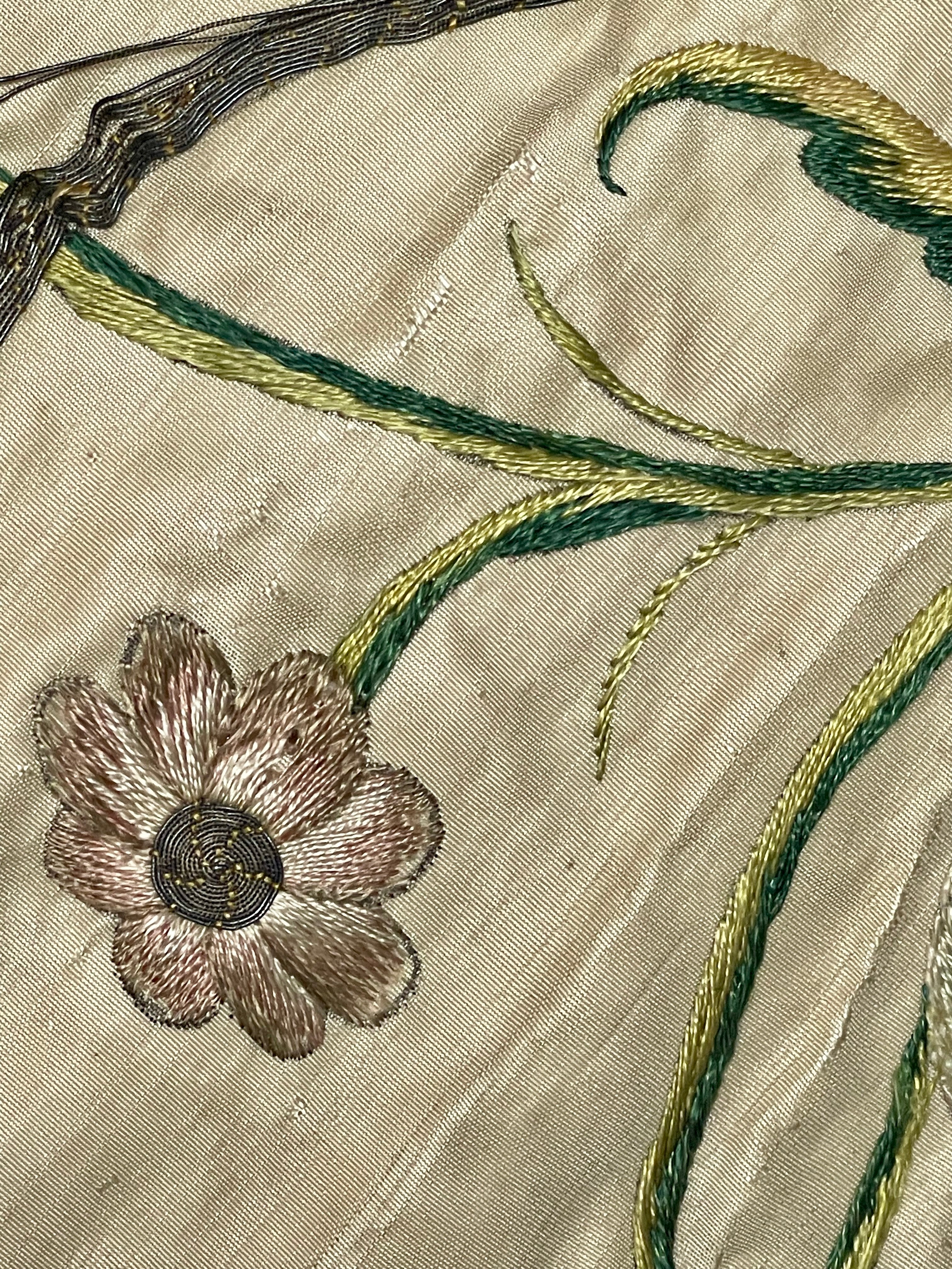 17th Century Silk Needlework Project Panel