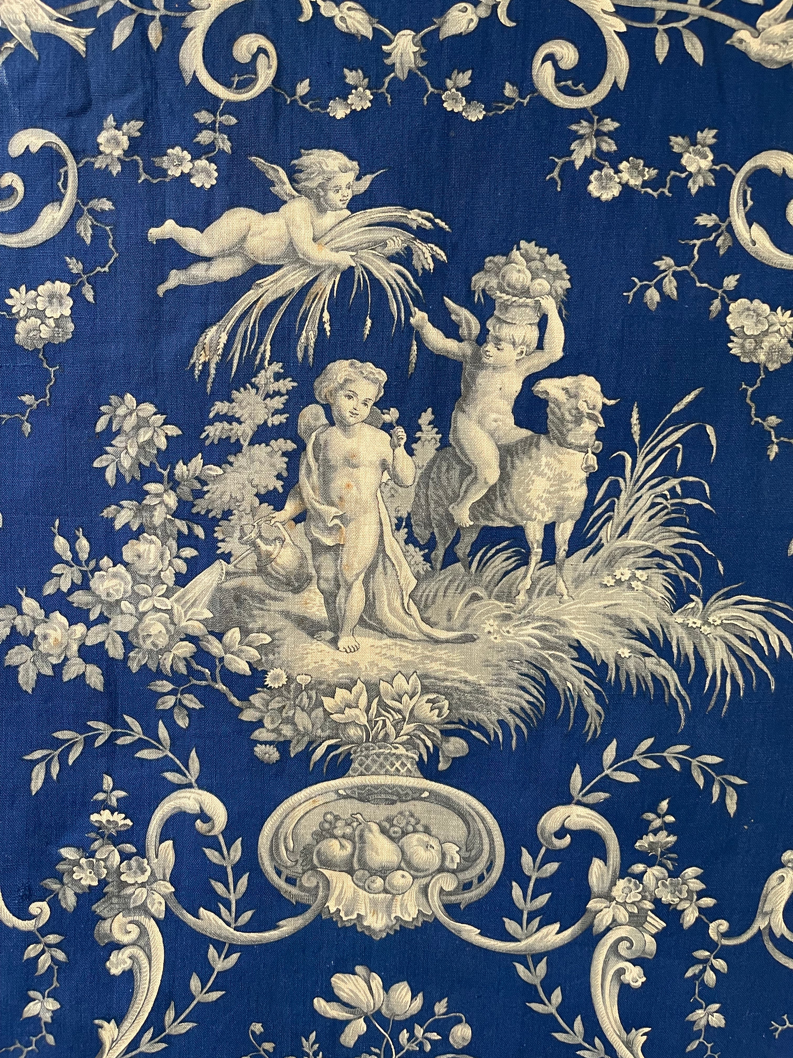 Antique Printed Toile CHERUBS