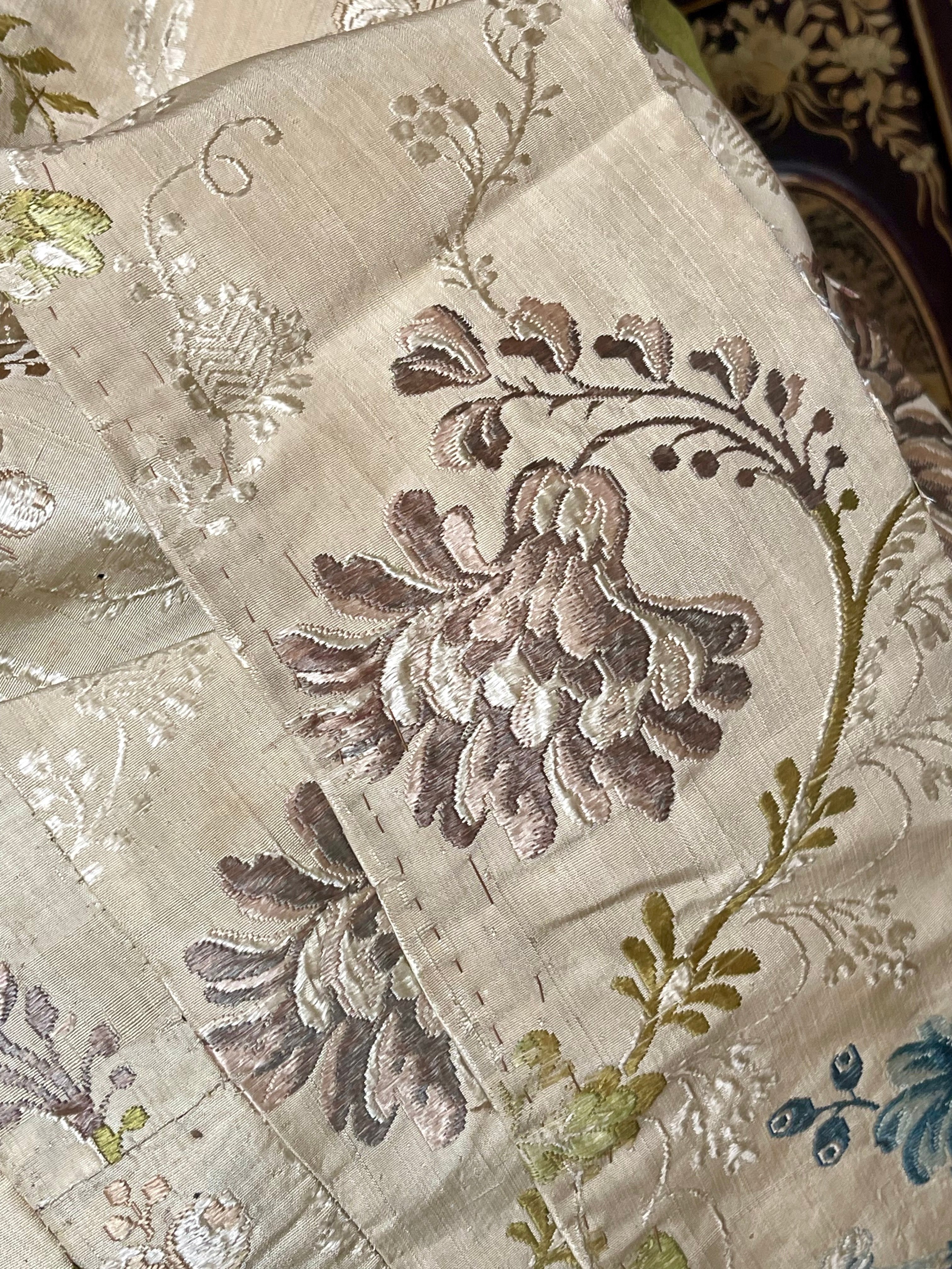 18th Century English Spitalfields Silk Costume Panels