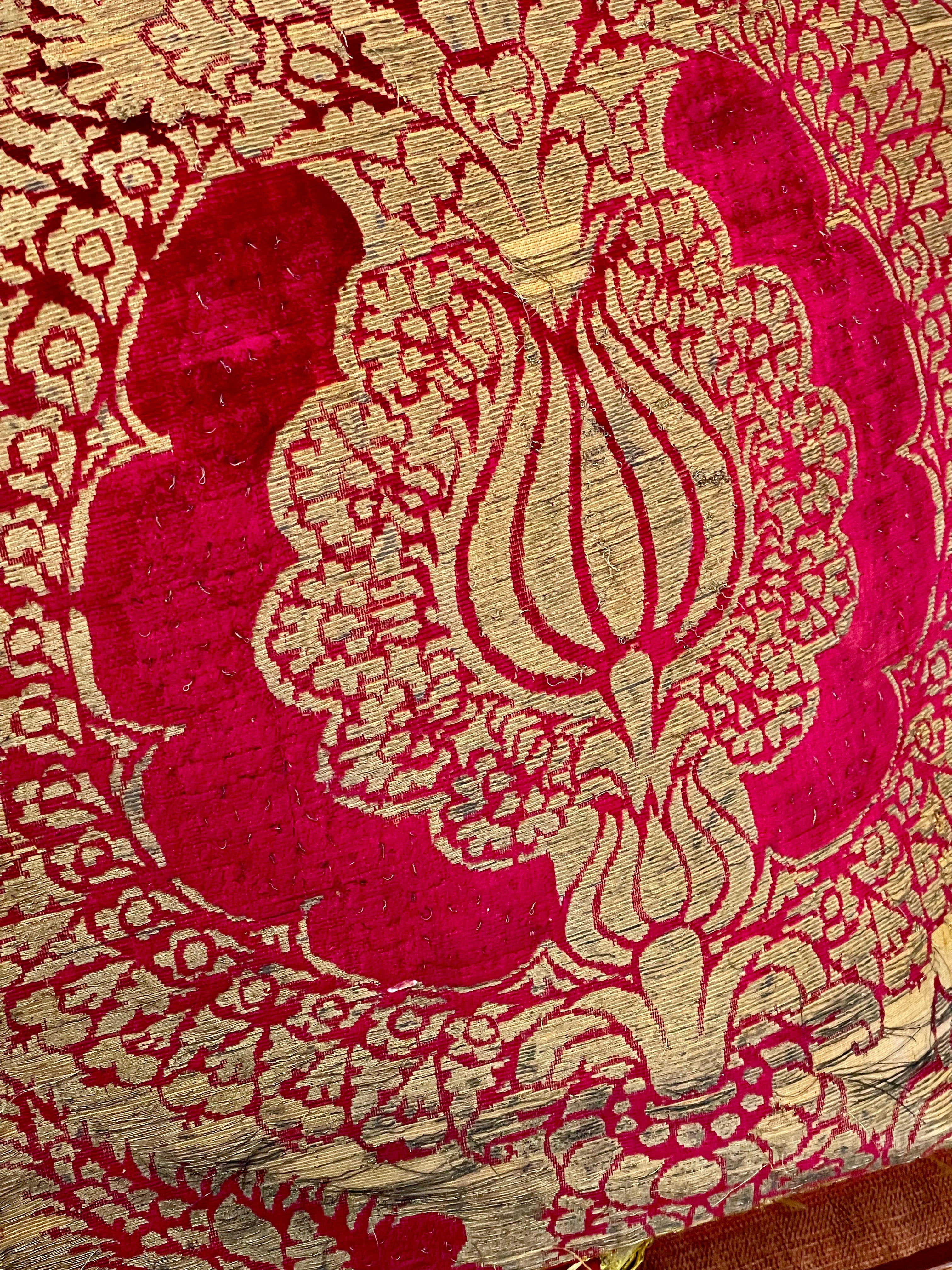 Renaissance Silk Velvet 16th Century Pomegranates