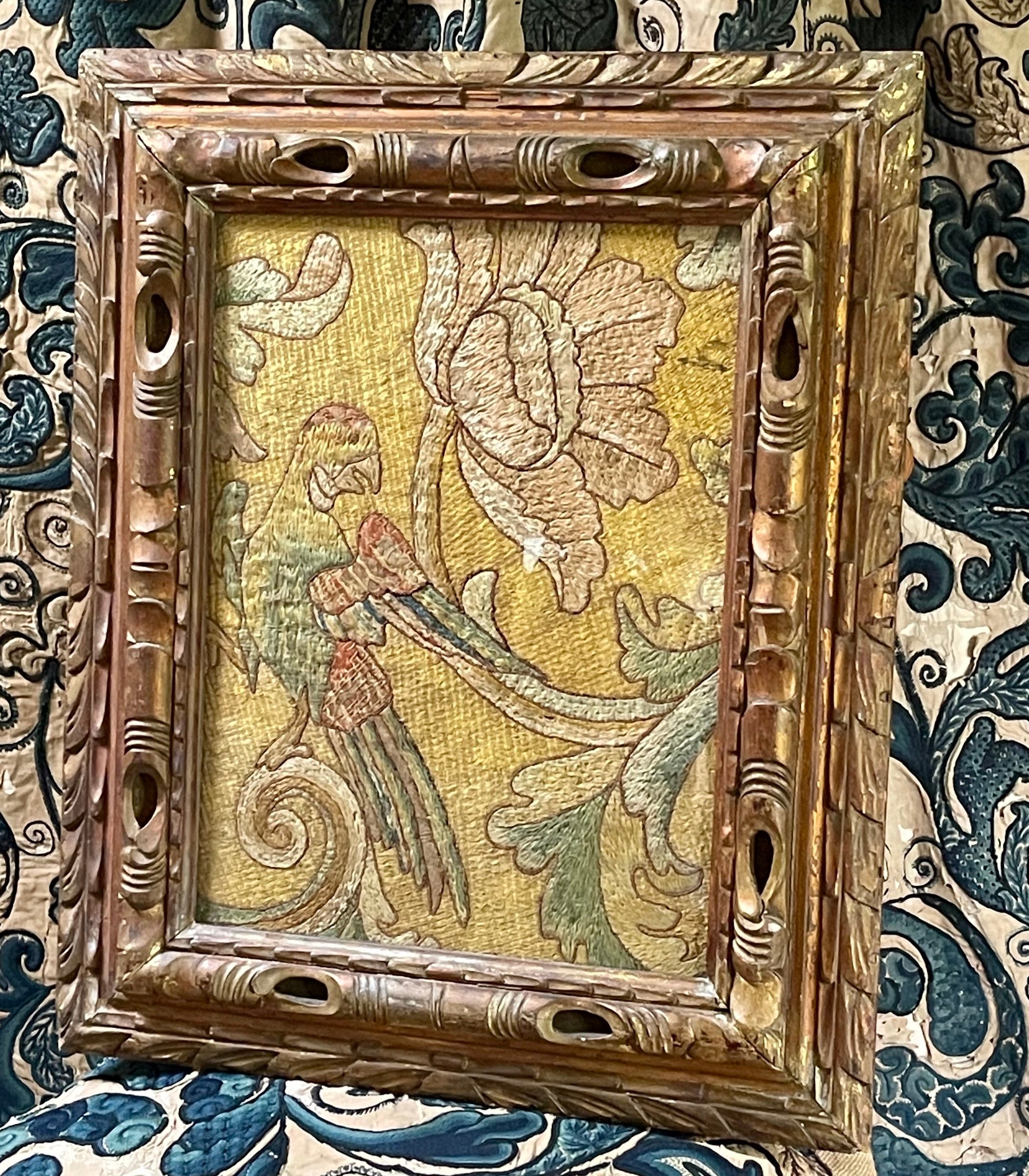 17th Century Italian Silk Floss Embroidery