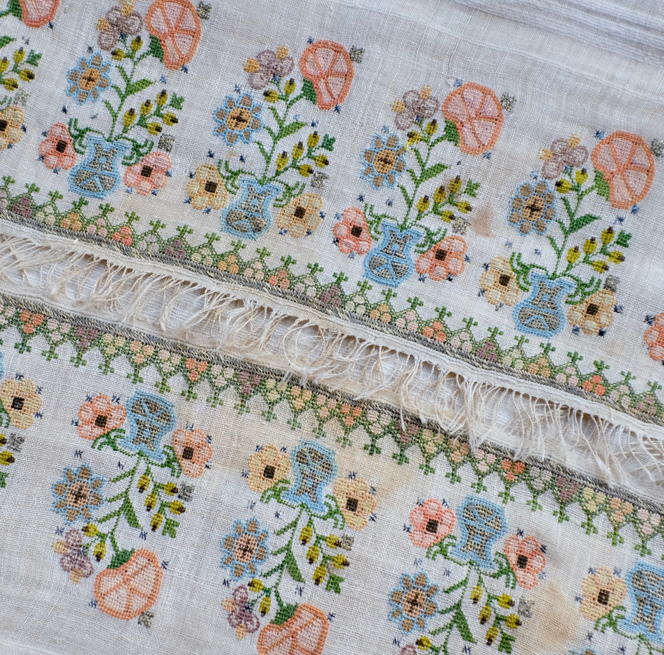 Antique Embroidered Turkish Towel