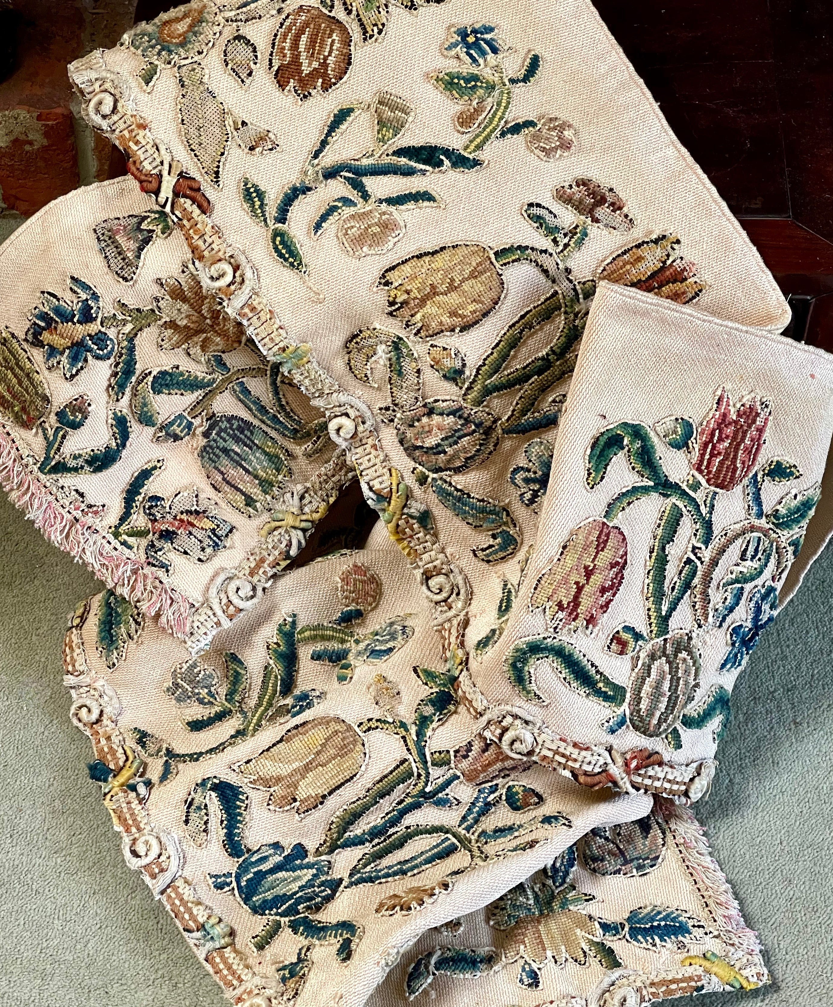 18th Century English Crewelwork Valance