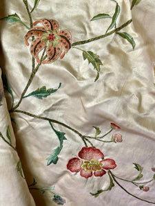 18th Century French Embroidered Silk Dress Panel