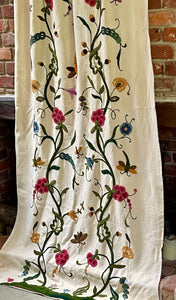 Crewelwork Tree of Life Panel Circa 1950