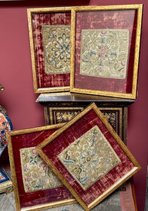 17th Century English Needlework Panels Set of 4