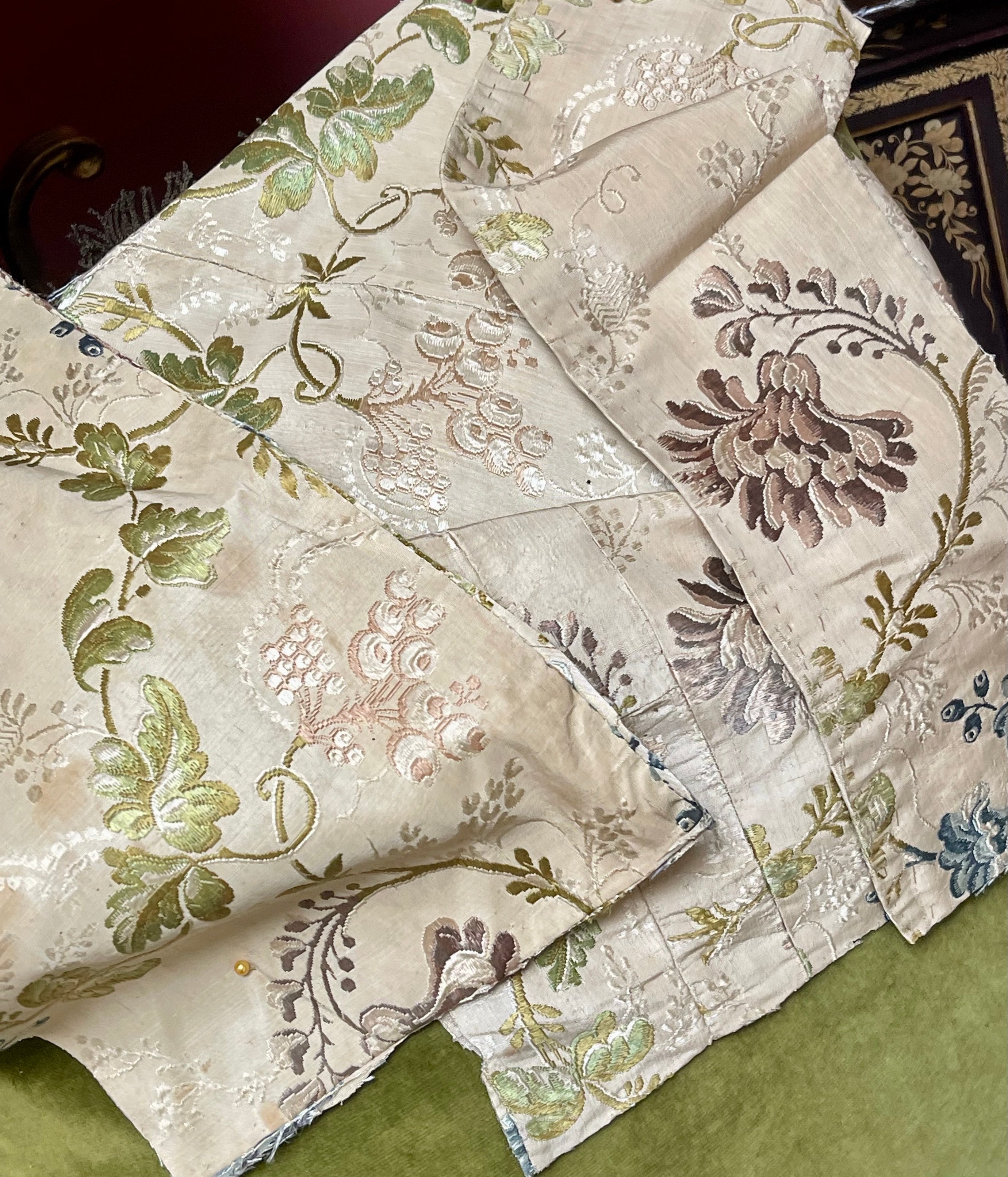 18th Century English Spitalfields Silk Costume Panels
