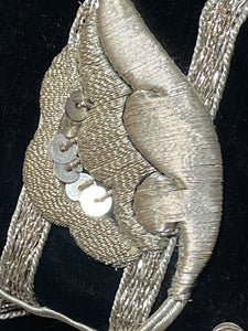 Antique Silver Metallic Embroidered Panel
