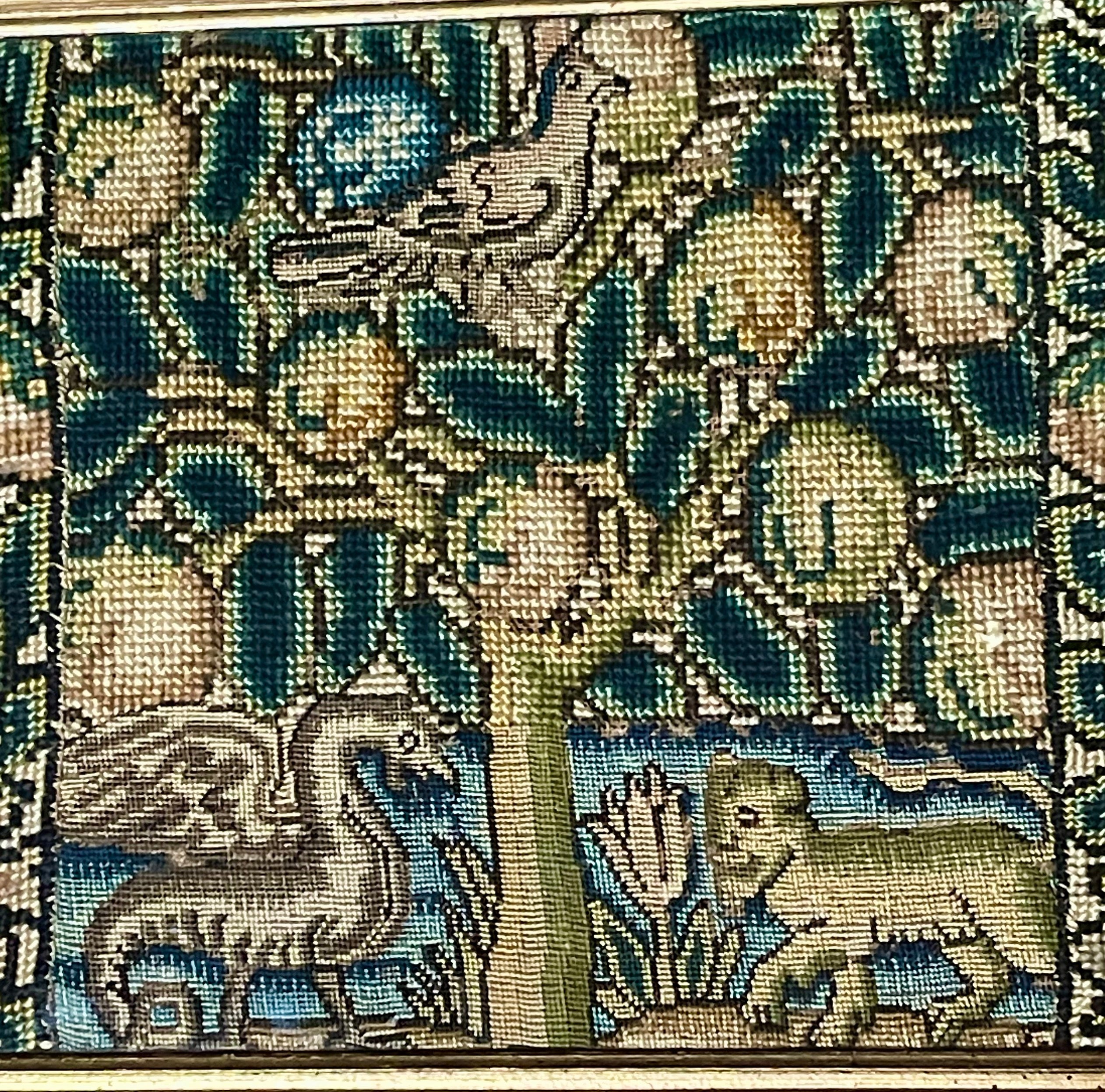 17th Century Needlework Picture Lion Dragon