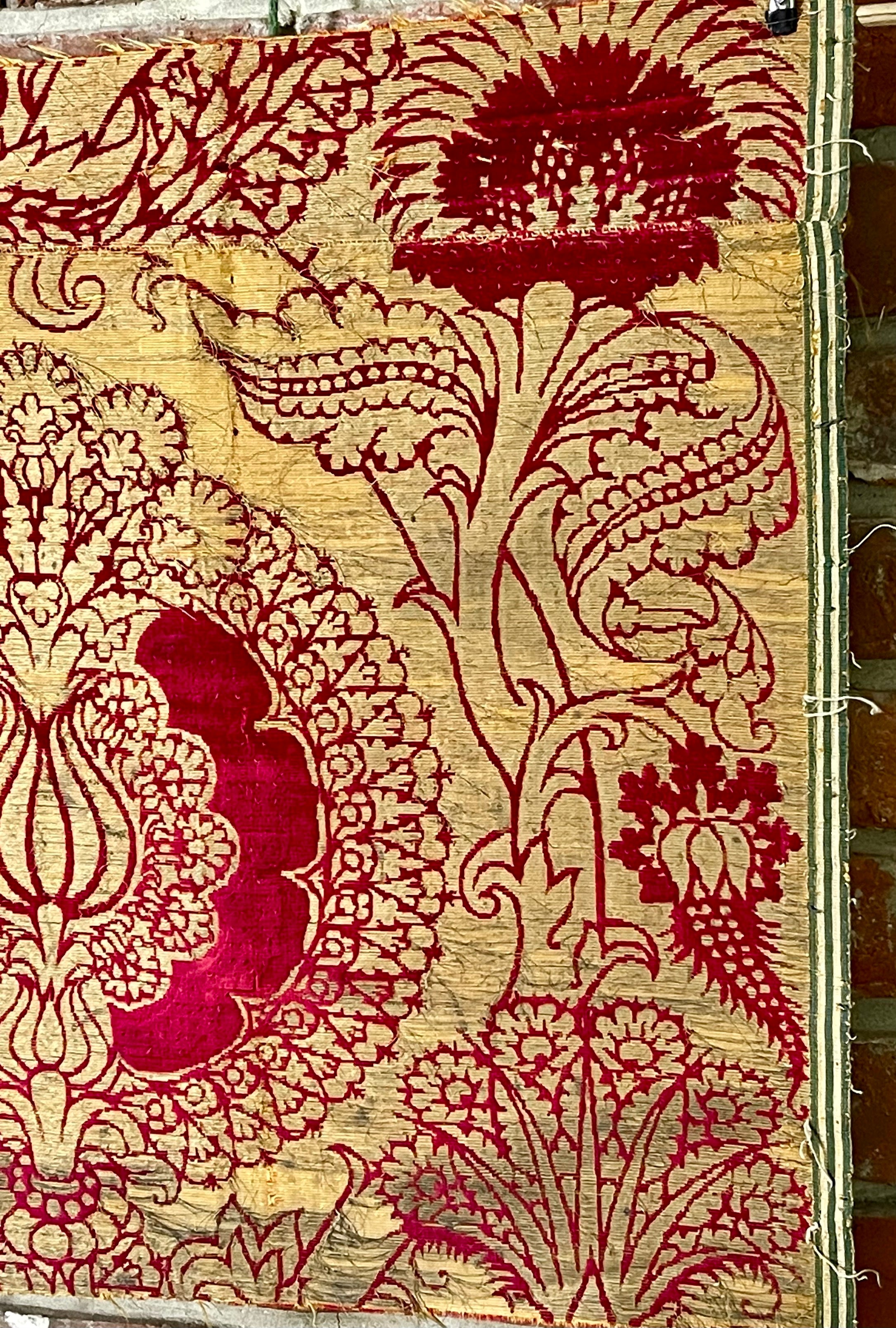 Renaissance Silk Velvet 16th Century Pomegranates