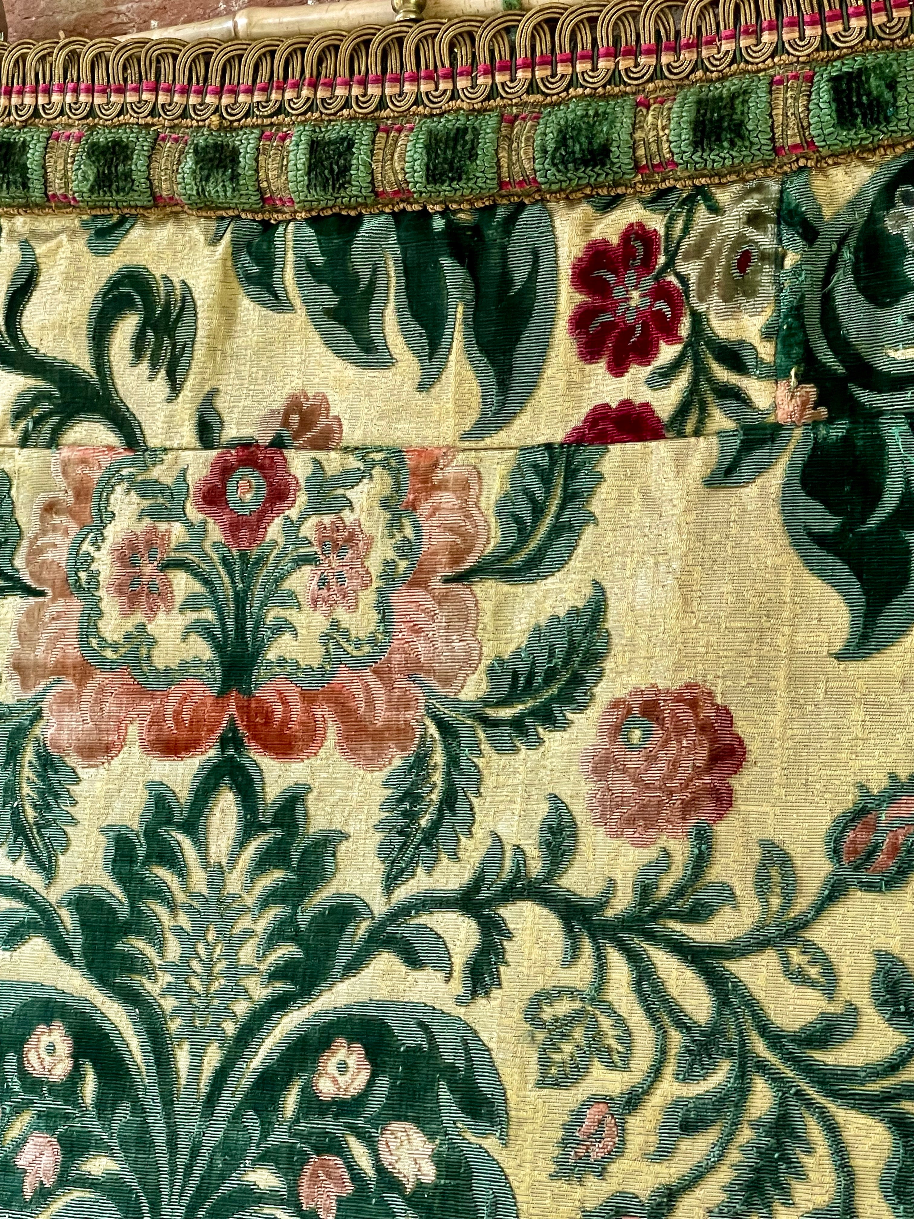 Antique Genoa Velvet Panel Jardiniere Deign