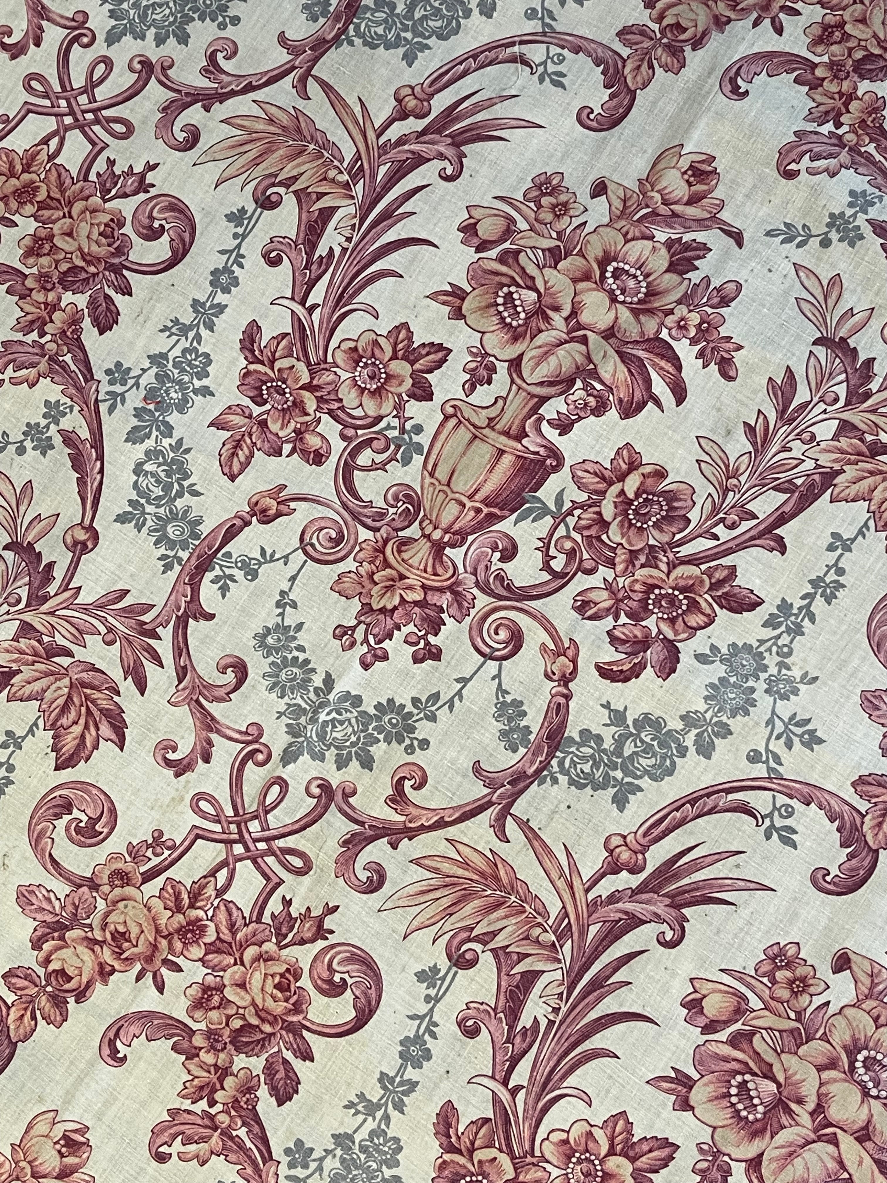 Antique French Printed Cotton Panel