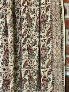 Antique Indo Persian Block Printed Kalamkari Curtains Panels