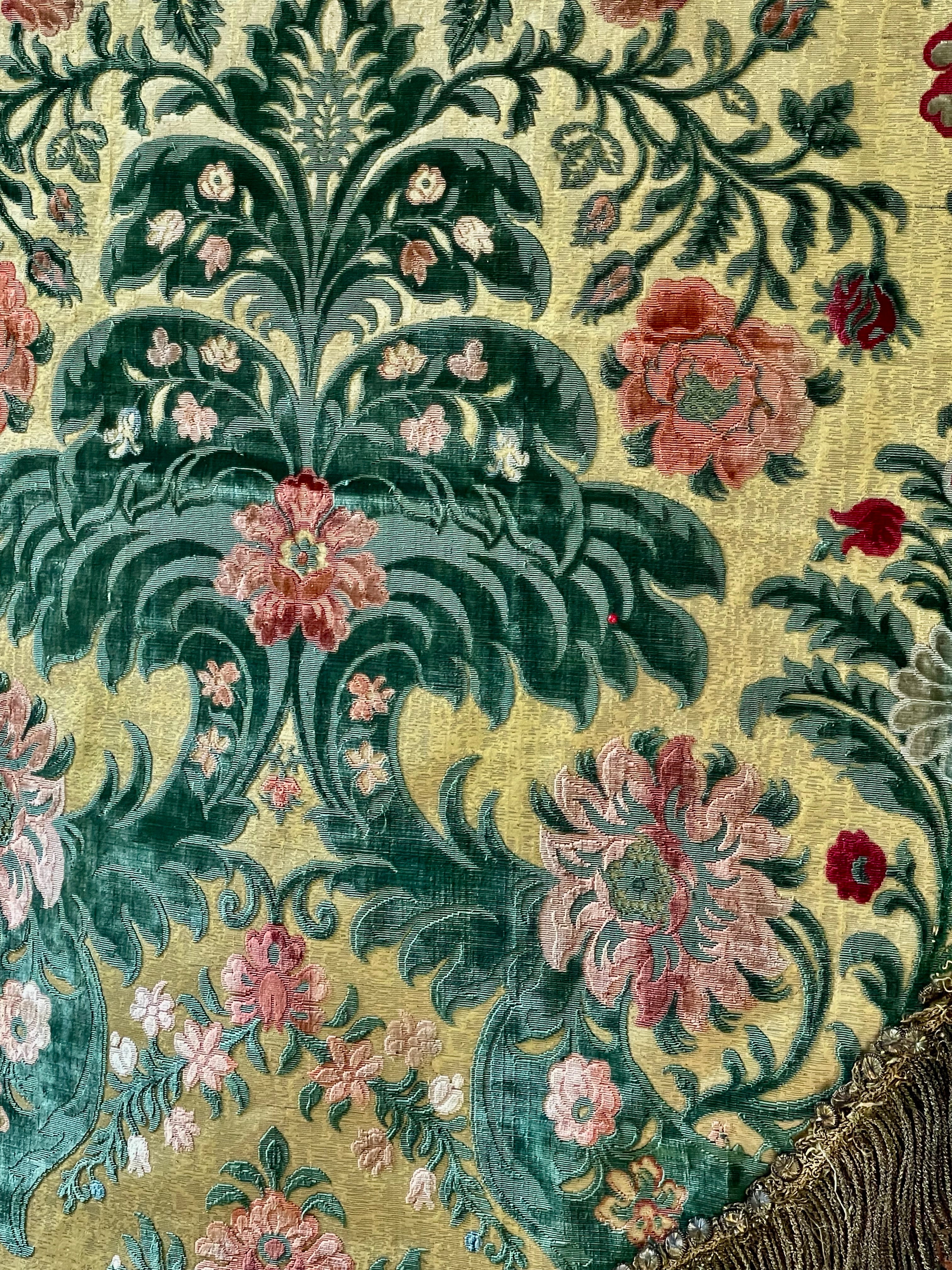 Antique Genoa Velvet Panel Jardiniere Deign