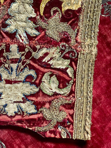 17th Century Embroidery Silk Velvet