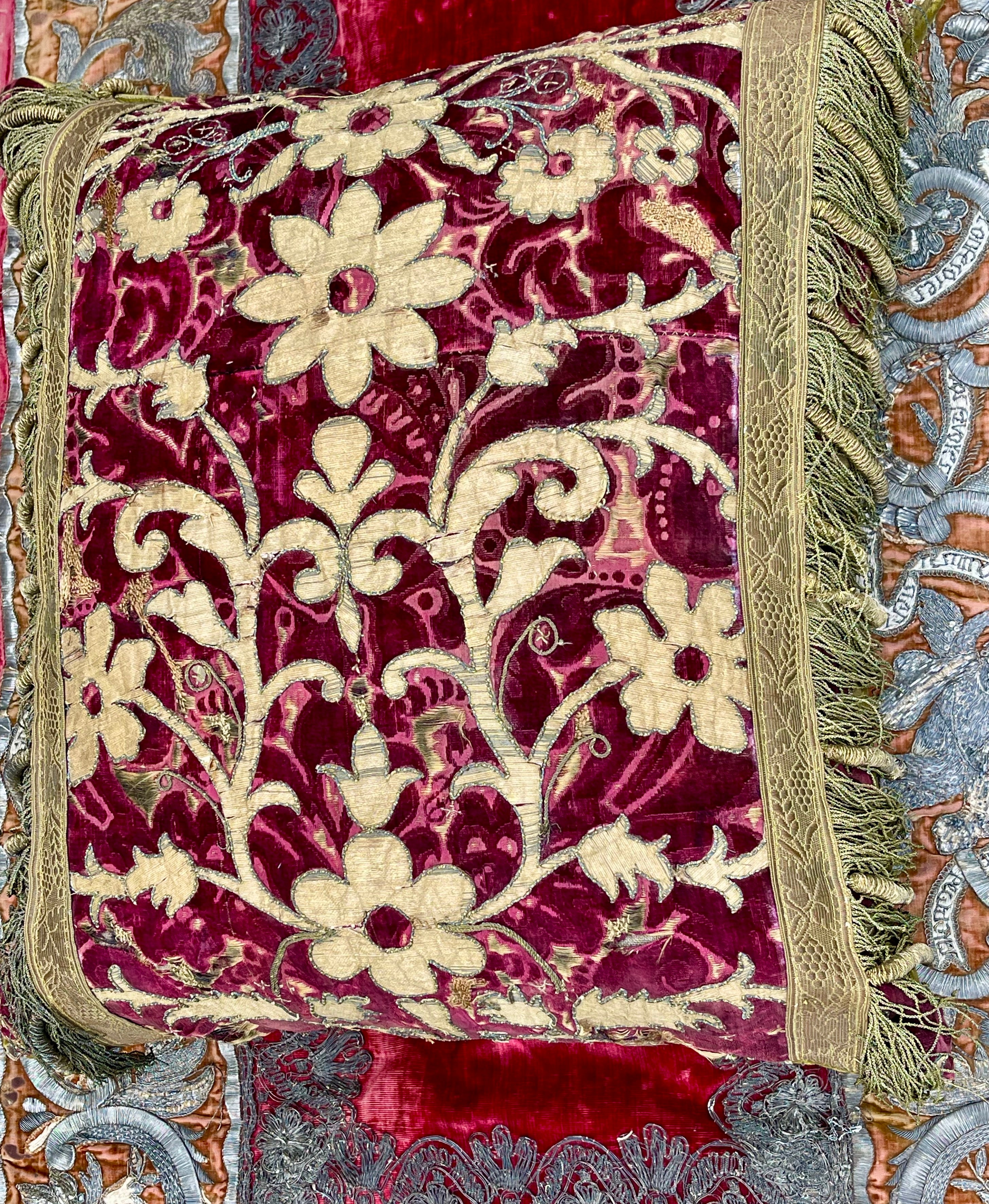 Bespoke Hand Made Pillow Renaissance Velvet Circa 1600