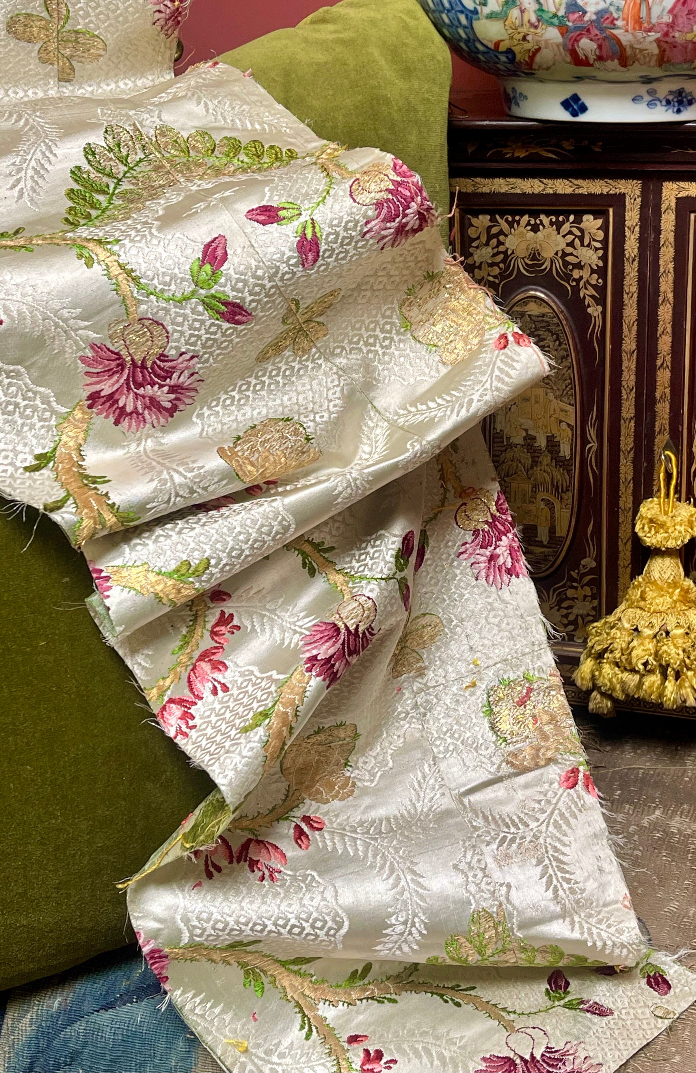 RESERVED FOR M  18th Century Silk Brocade Costume Panel