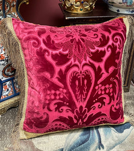 Antique Venetian Silk Velvet Cushion