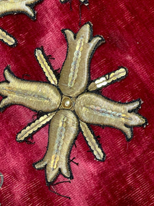 19th Century Gold Metallic Embroidered Cross Applique