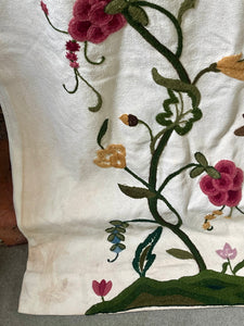 Crewelwork Tree of Life Panel Circa 1950