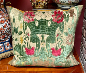 Antique Pillow Early 18th Century Genoa Velvet