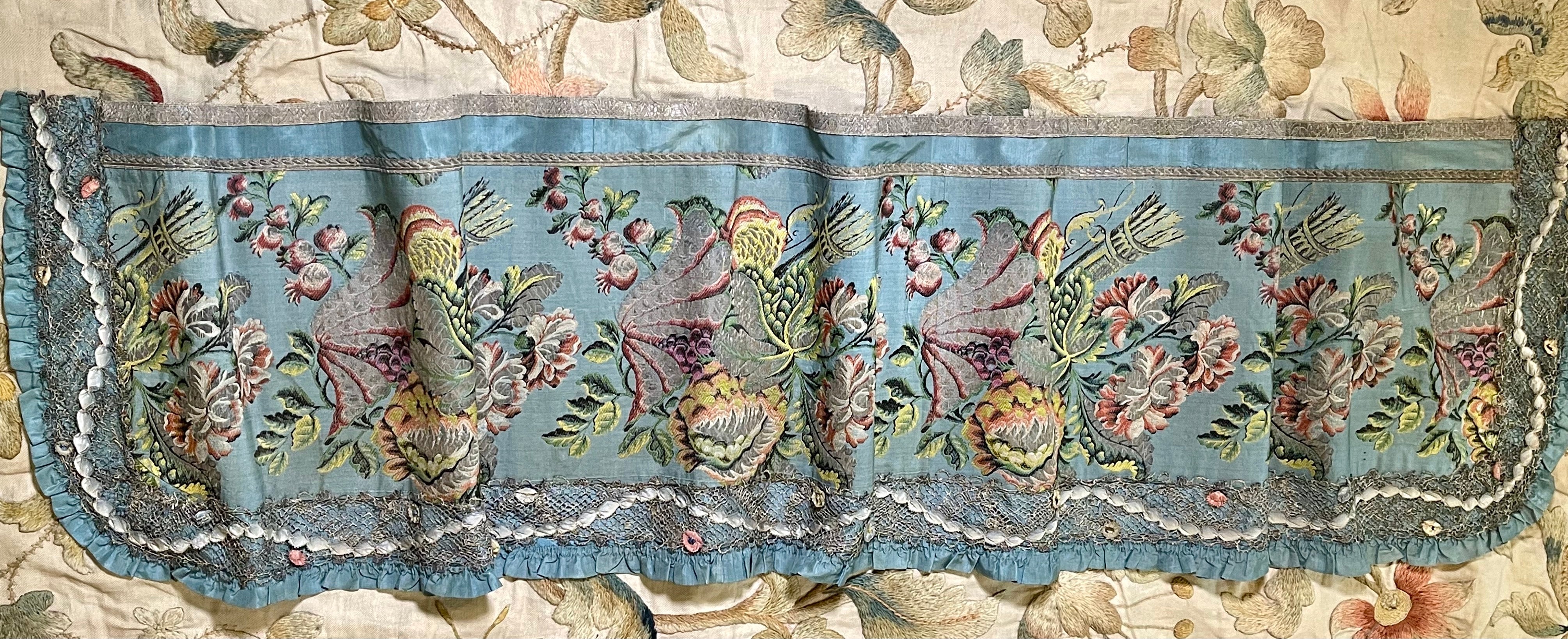 18th Century French Lyon Silk Lambrequin