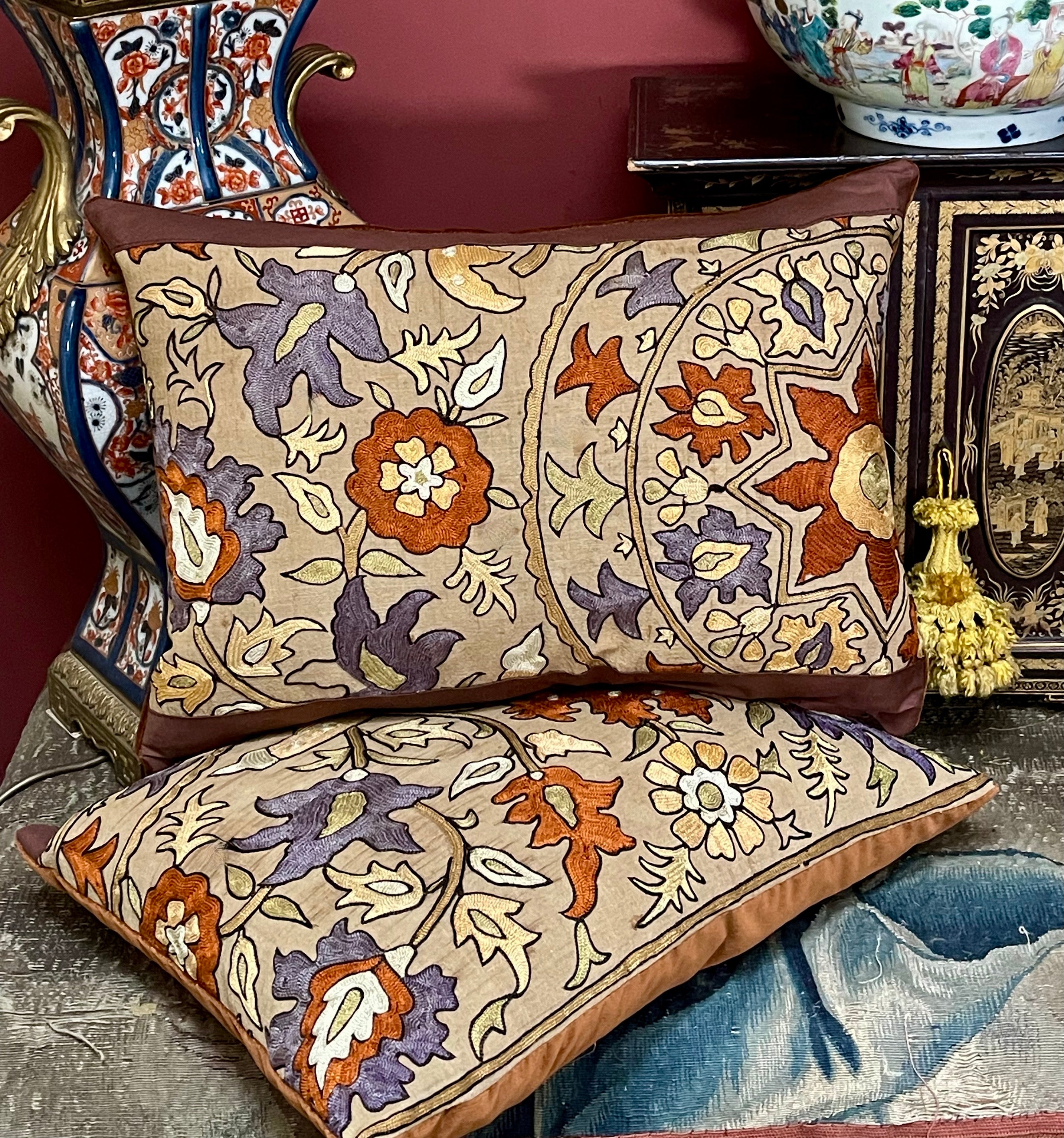 Antique Suzani Pillows Set of 4