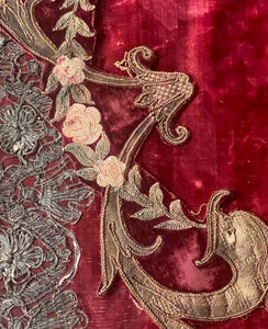 18th Century Gold metallic Embroidered Dolphin Applique