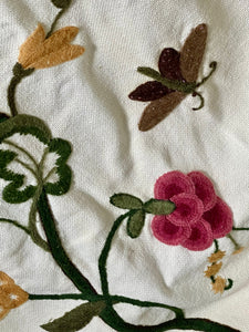 Crewelwork Tree of Life Panel Circa 1950