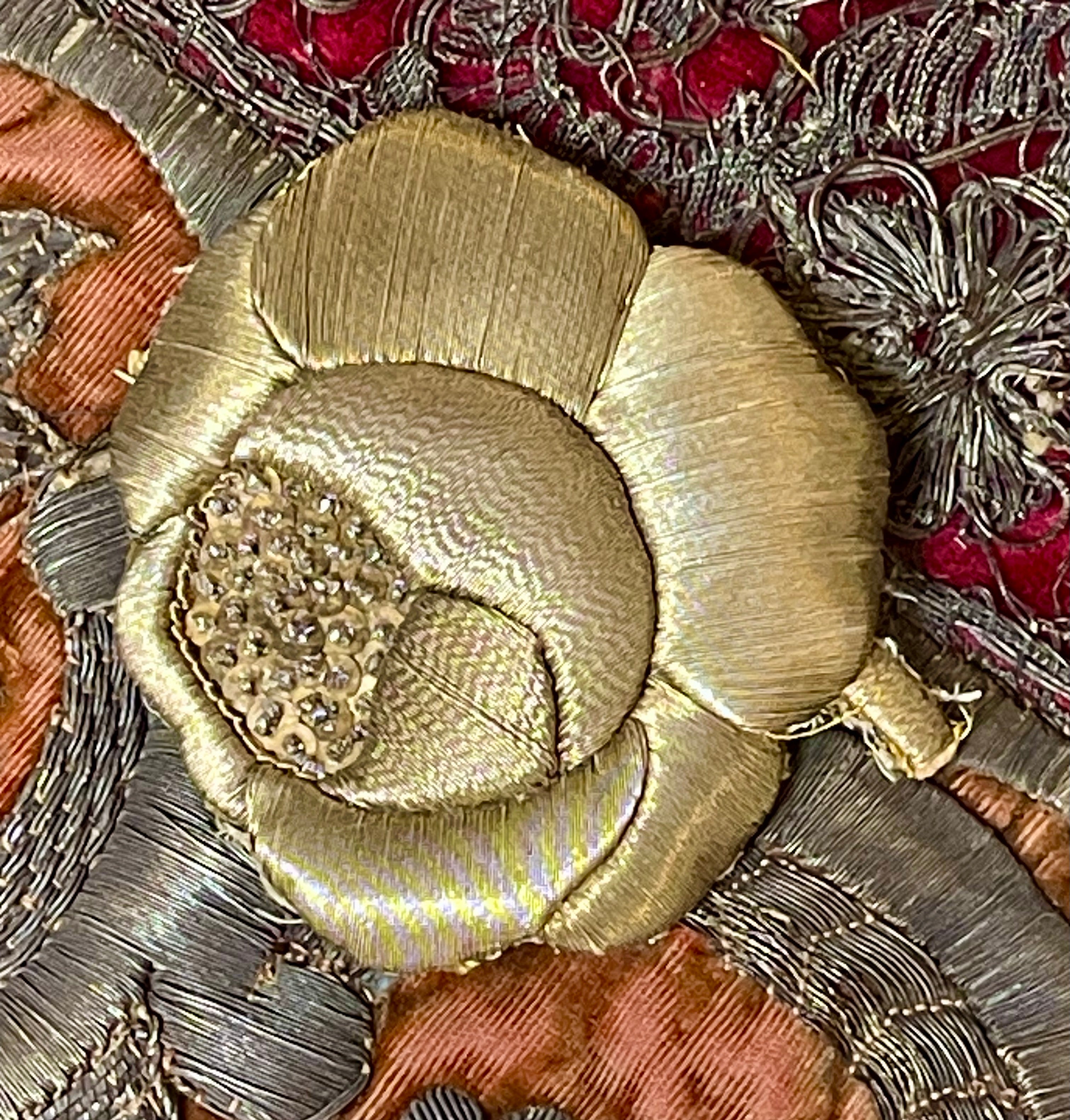 Antique Frency Gold Metallic Embroidered Rose