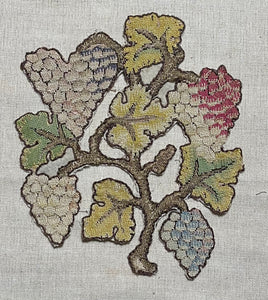 Early 17th Century Needlework Slip Grapevine