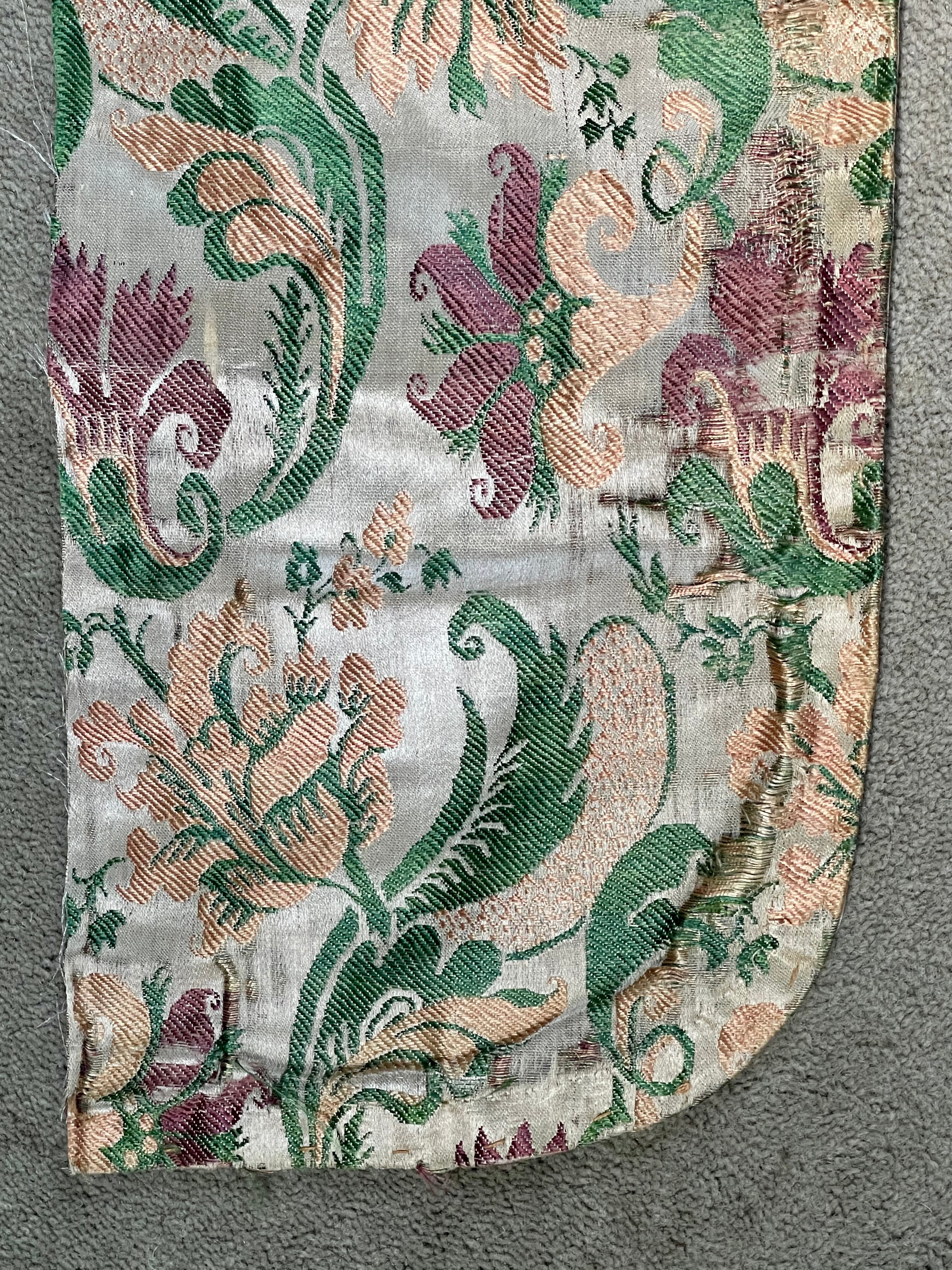 18th Century French Silk Brocade Chasuble Panel