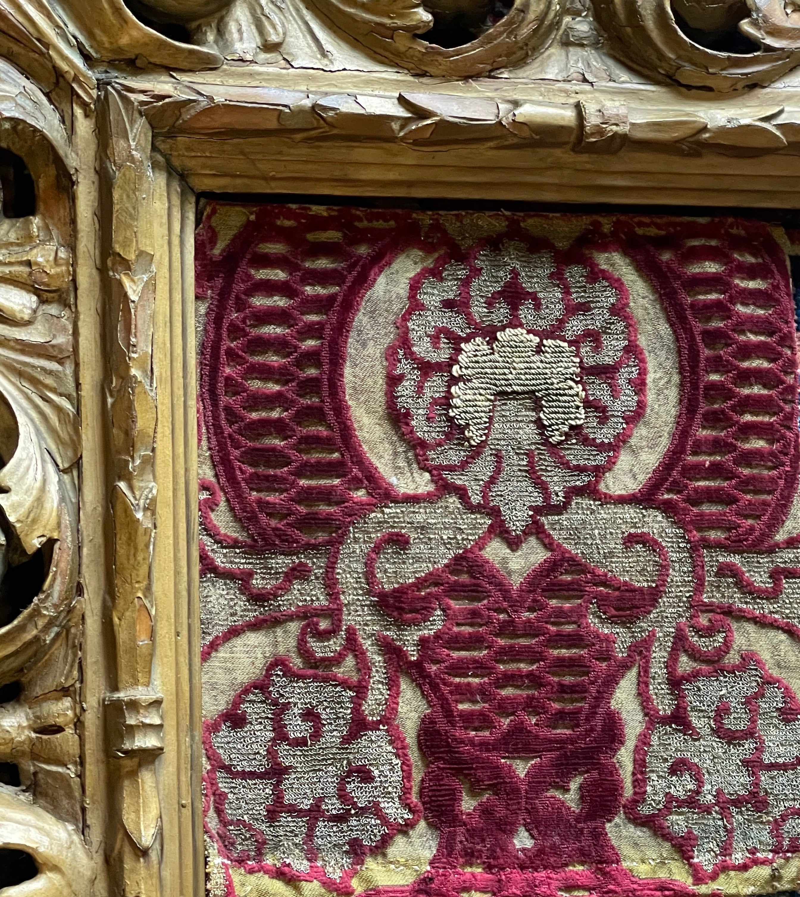 16th Century Venetian Silk Velvet Pomegranates