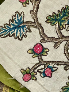 17th Century Needlework Slip  Pomegranates