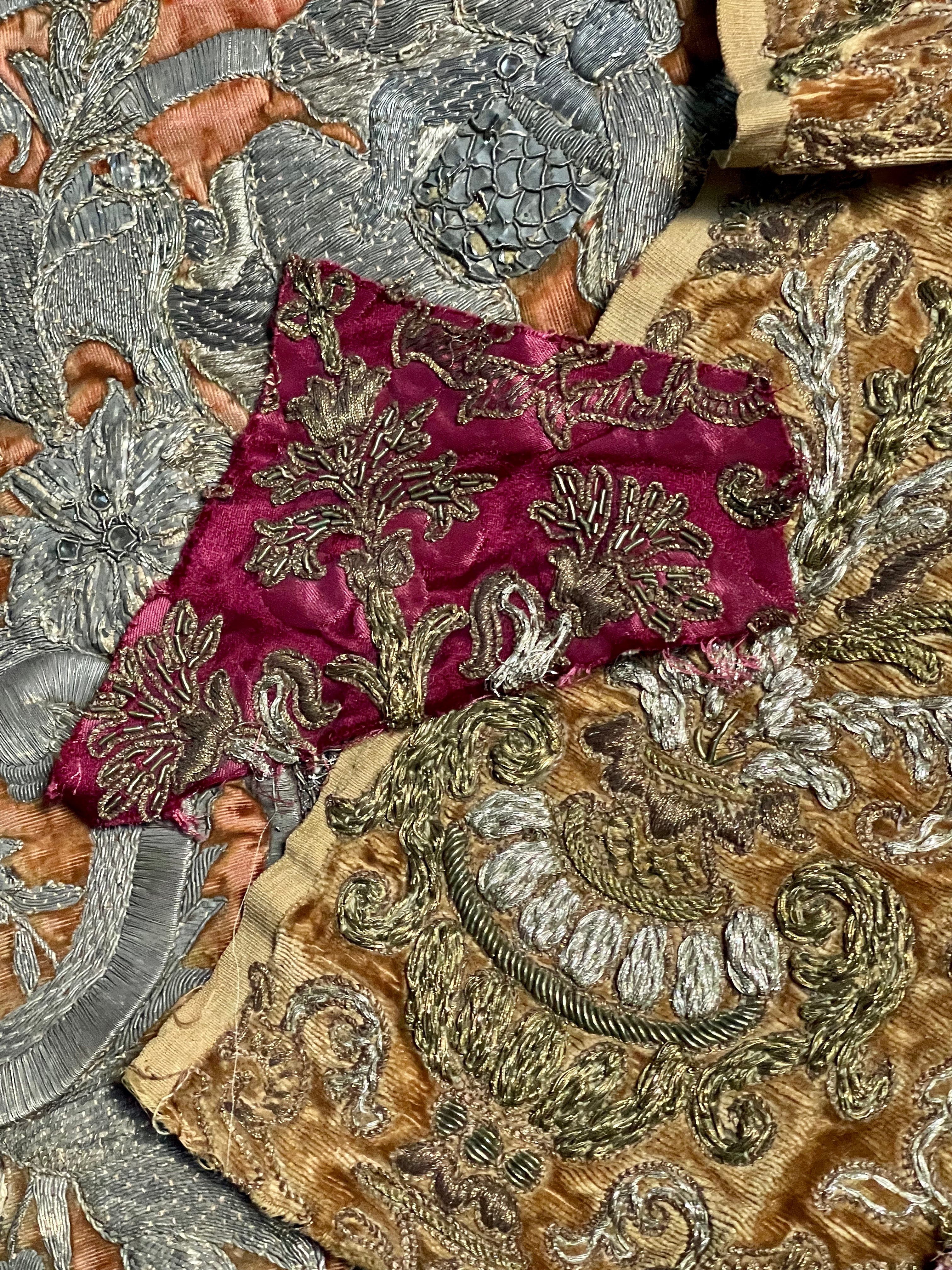 Antique Embroidery Gold Silver Metallic Project Panels