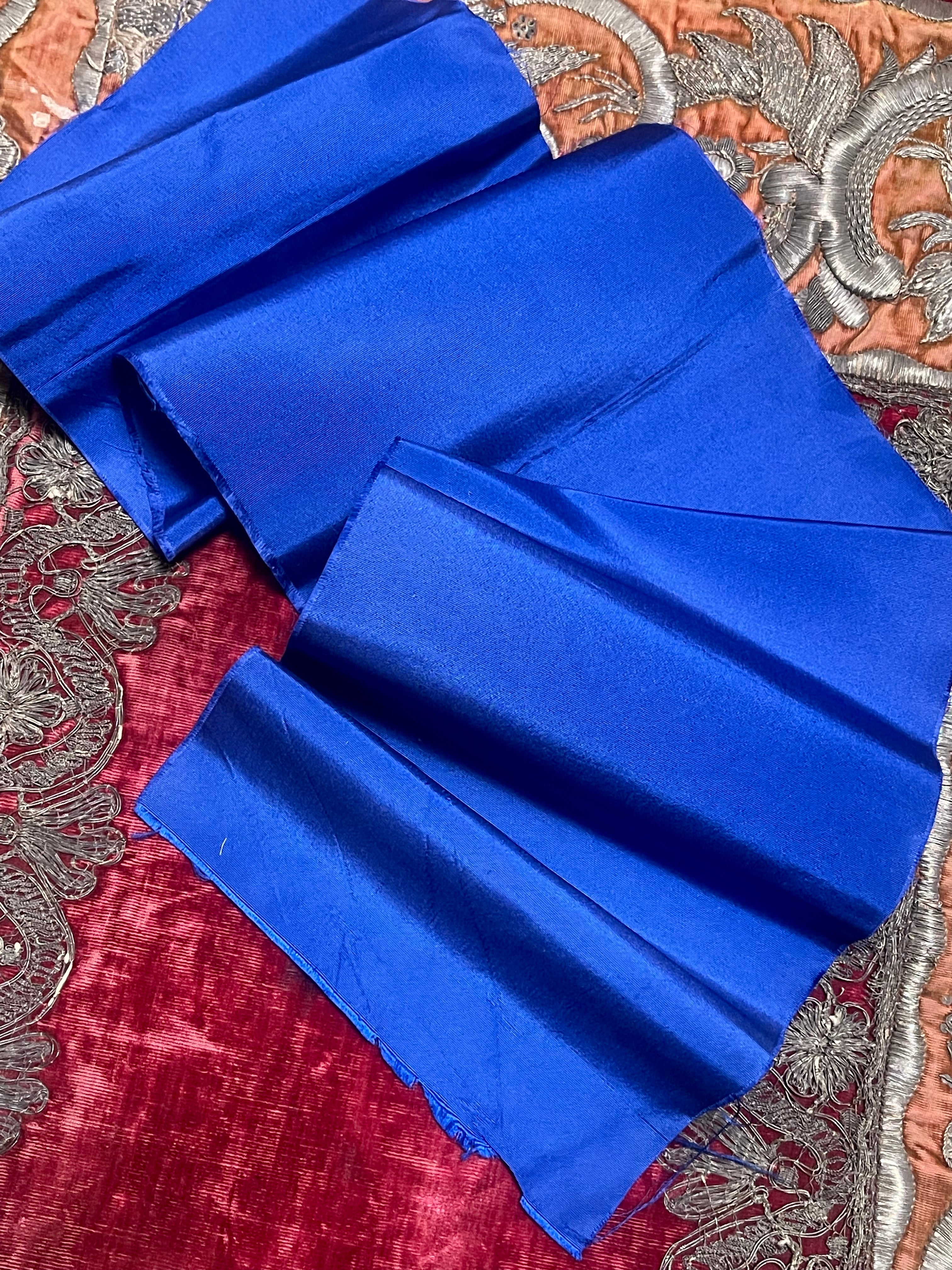 Antique Blue Silk Panel