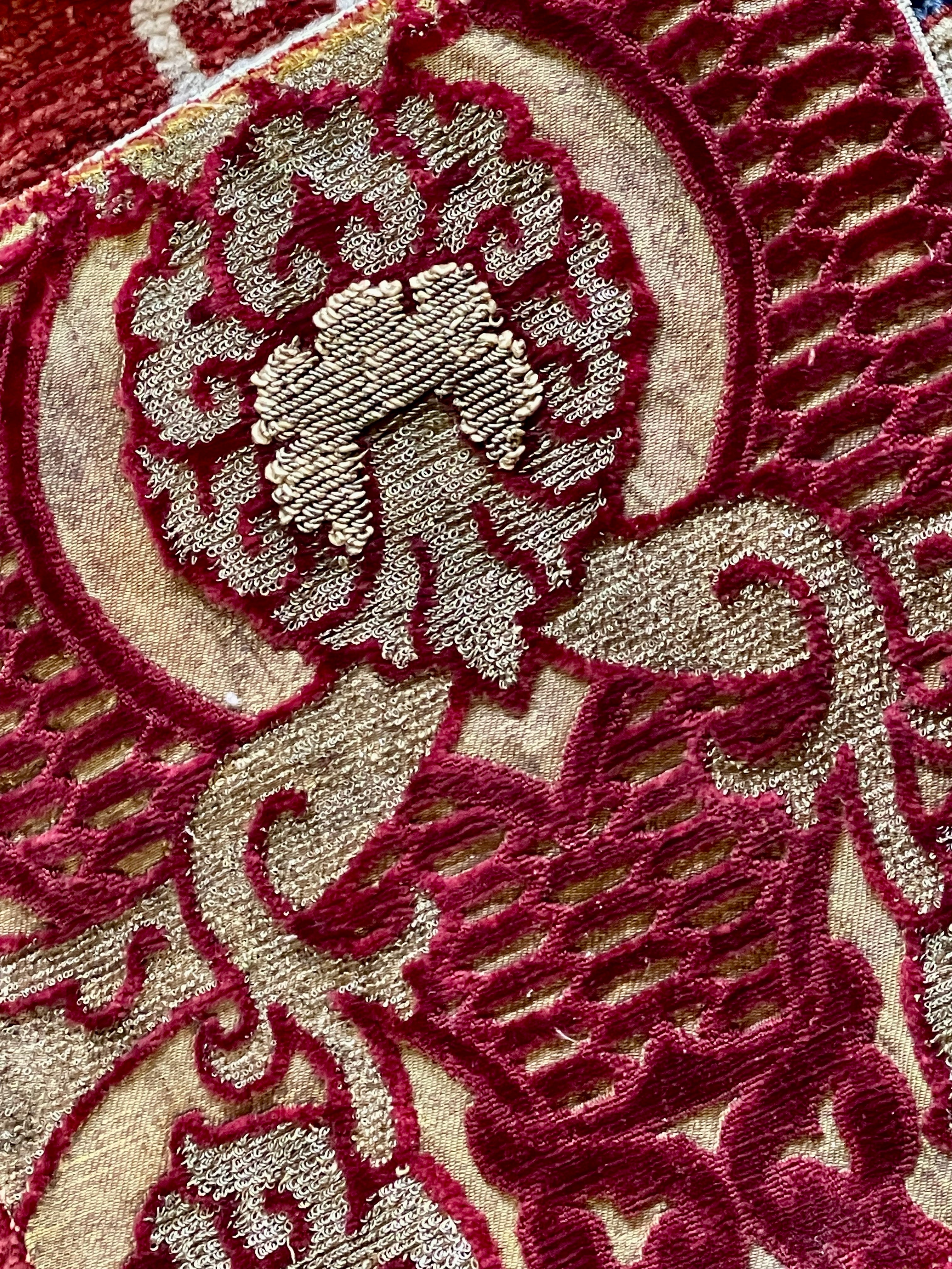 16th Century Venetian Silk Velvet Pomegranates