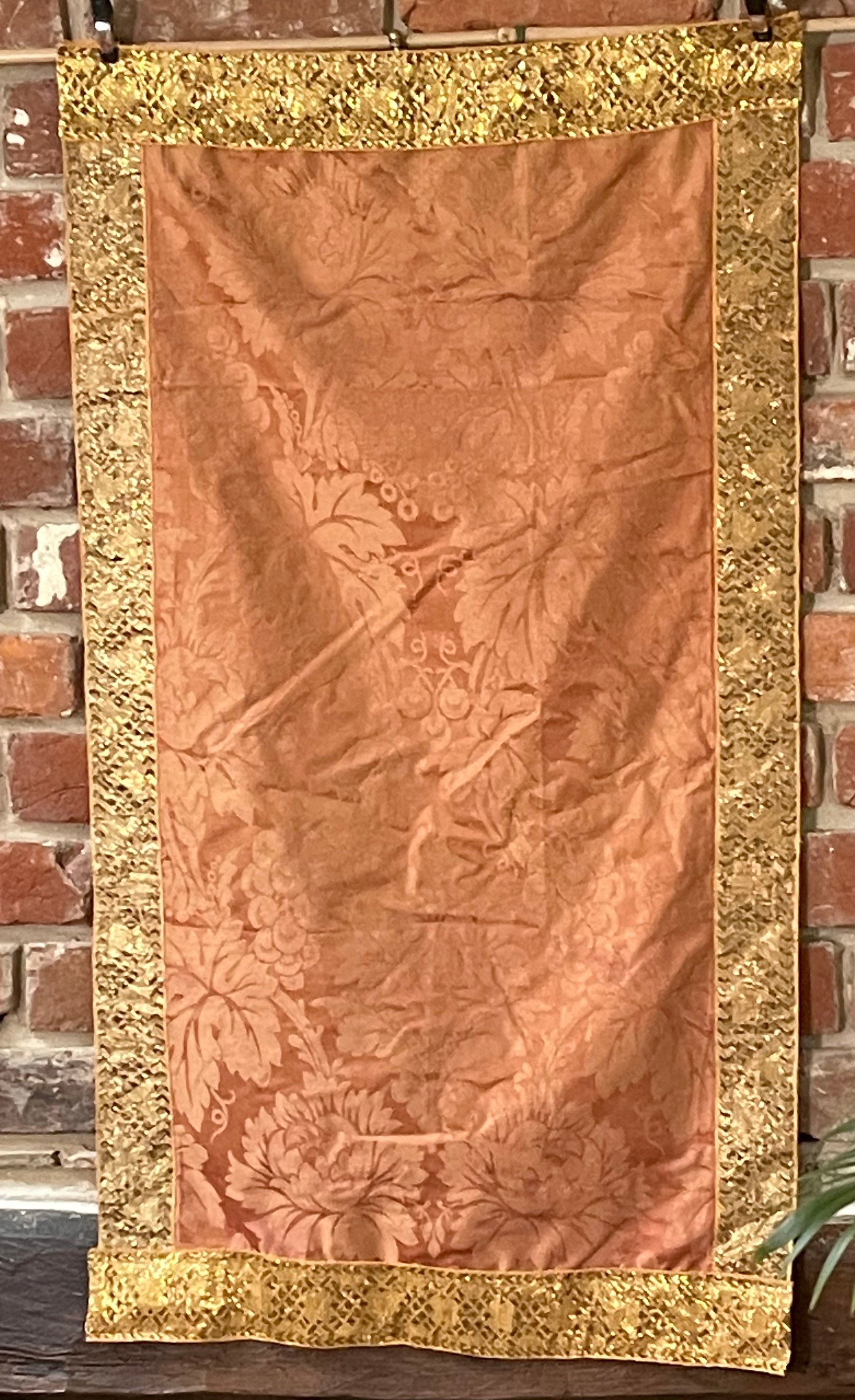 18th Century French Silk Damask Cover